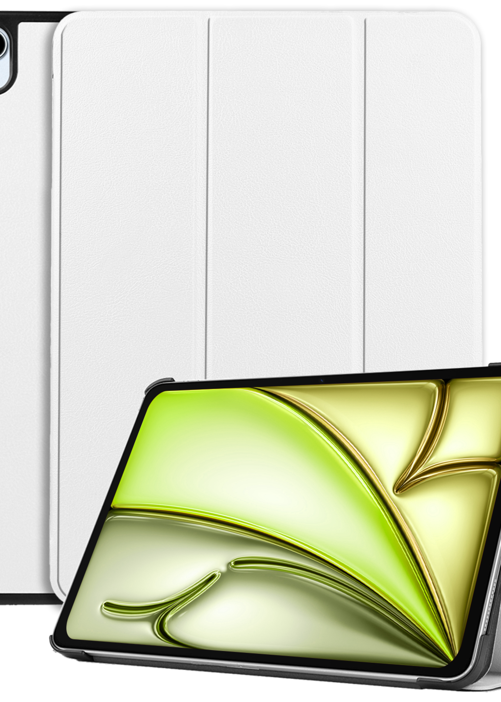 LUQ Hoes Geschikt voor iPad Air 6 (11 inch) Hoes Luxe Hoesje Book Case - Hoesje Geschikt voor iPad Air 2024 (11 inch) Hoes Cover - Wit