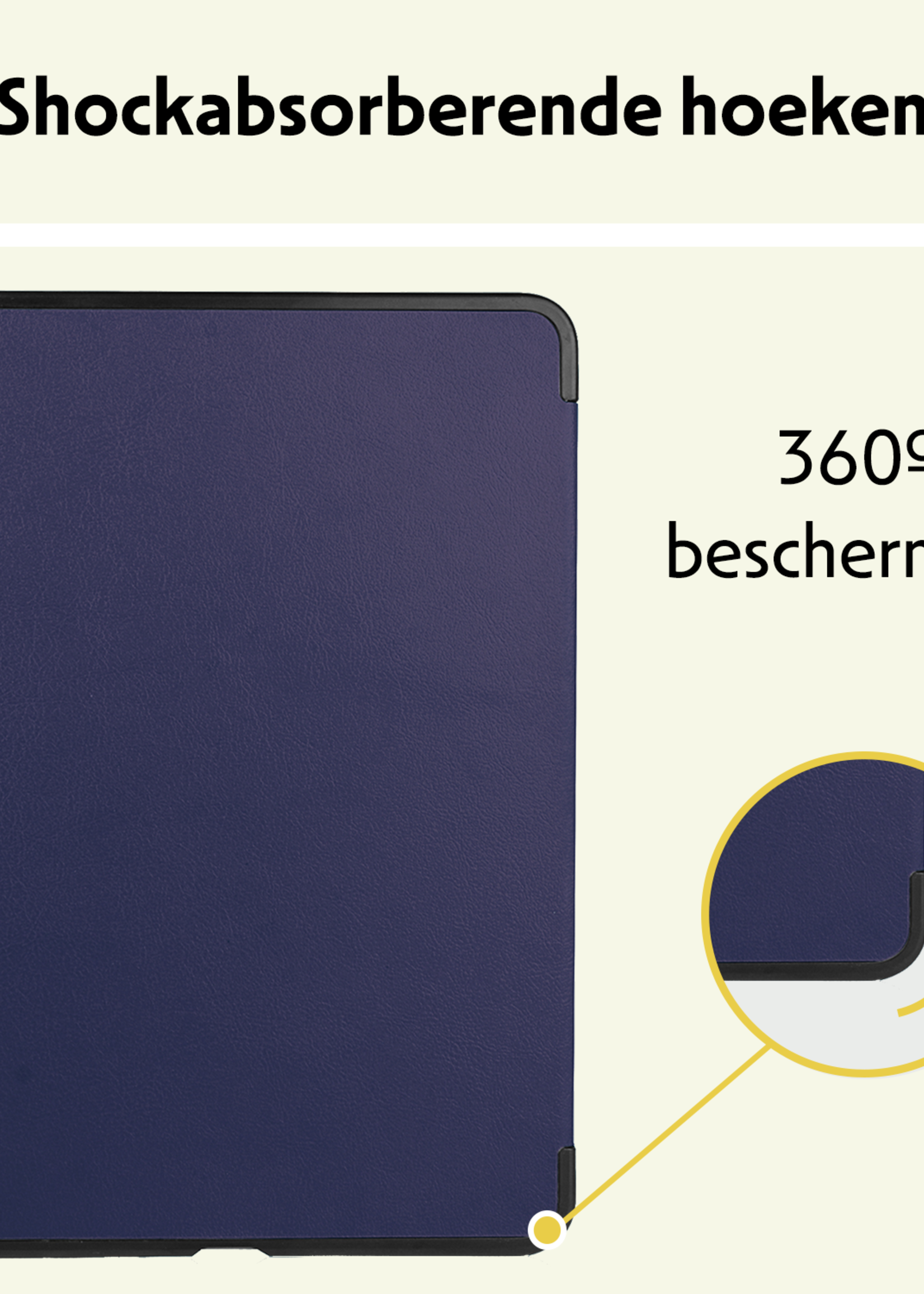 LUQ Hoes Geschikt voor iPad Air 6 (11 inch) Hoes Luxe Hoesje Case Met Uitsparing Geschikt voor Apple Pencil - Hoesje Geschikt voor iPad Air 2024 (11 inch) Hoes Cover - Donkerblauw