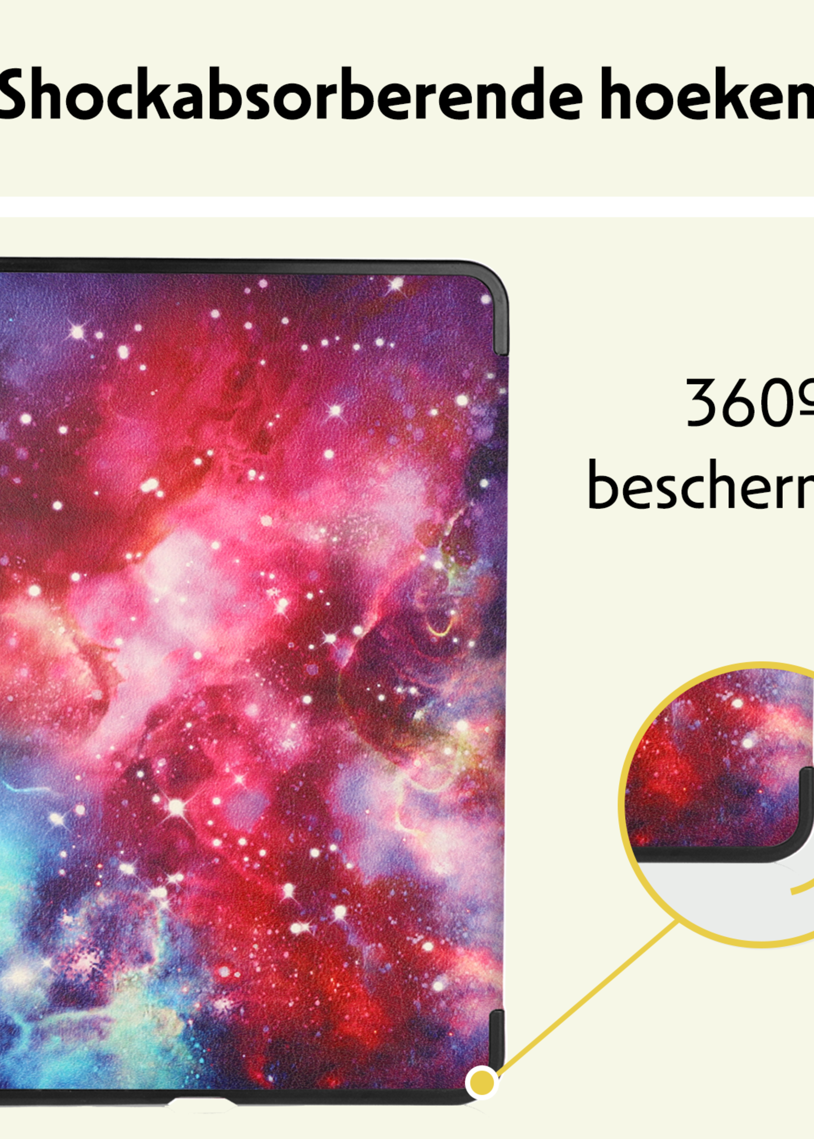 LUQ Hoes Geschikt voor iPad Air 6 (11 inch) Hoes Luxe Hoesje Case Met Uitsparing Geschikt voor Apple Pencil - Hoesje Geschikt voor iPad Air 2024 (11 inch) Hoes Cover - Galaxy