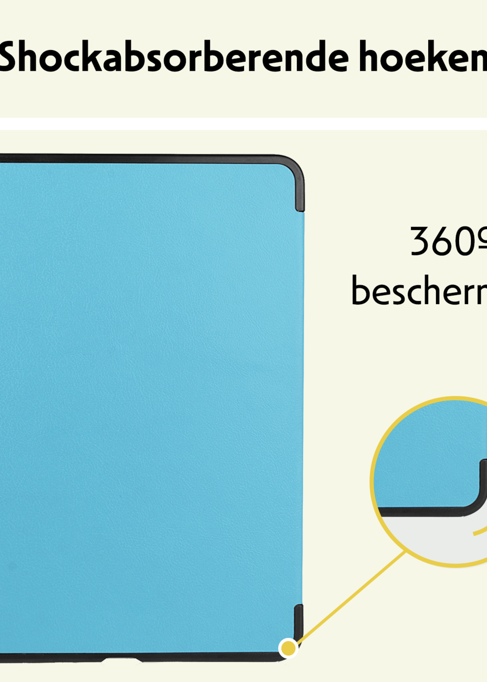 LUQ Hoes Geschikt voor iPad Air 6 (11 inch) Hoes Luxe Hoesje Case Met Uitsparing Geschikt voor Apple Pencil - Hoesje Geschikt voor iPad Air 2024 (11 inch) Hoes Cover - Lichtblauw