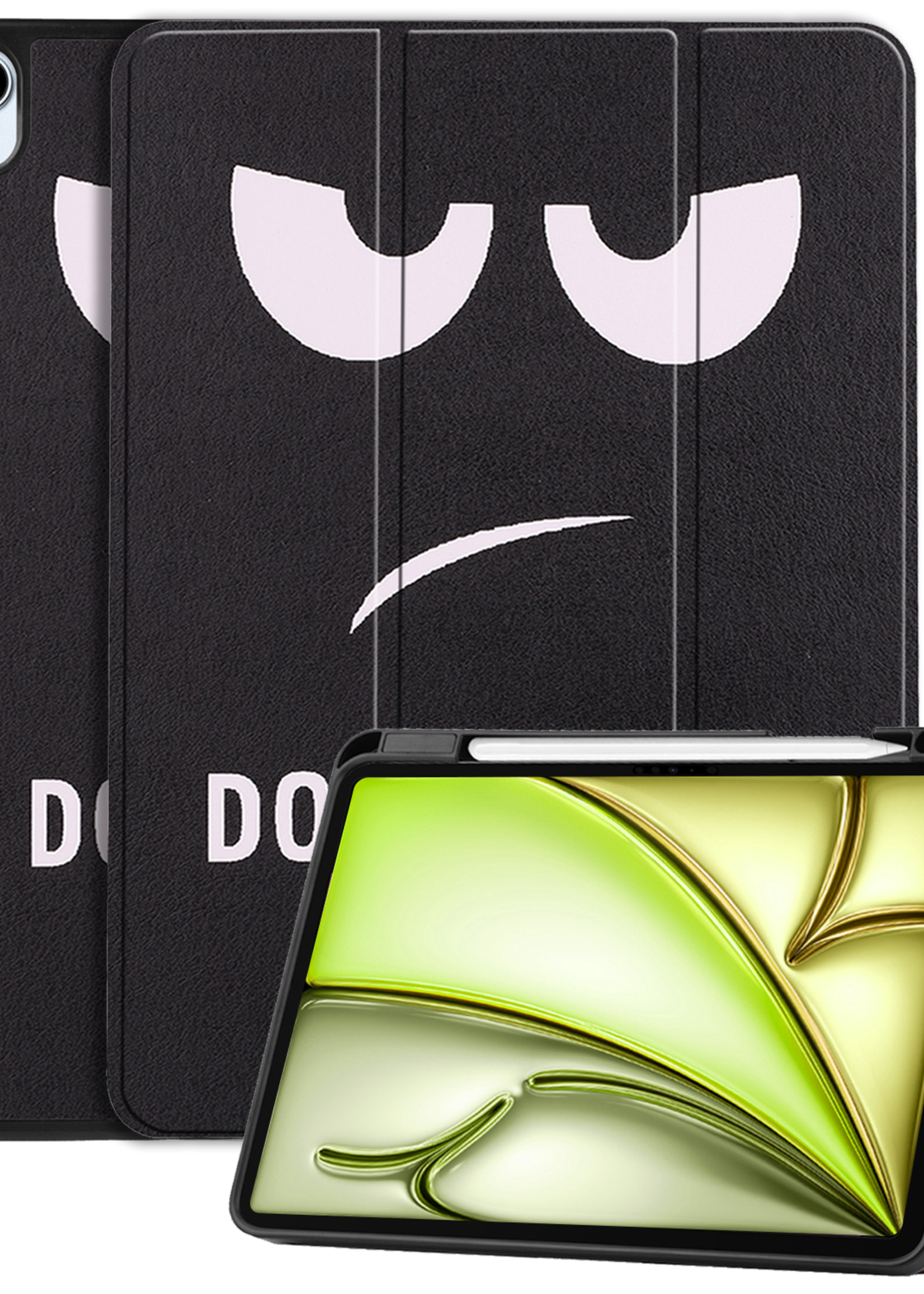 LUQ Hoes Geschikt voor iPad Air 6 (11 inch) Hoes Luxe Hoesje Case Met Uitsparing Geschikt voor Apple Pencil - Hoesje Geschikt voor iPad Air 2024 (11 inch) Hoes Cover - Don't Touch Me