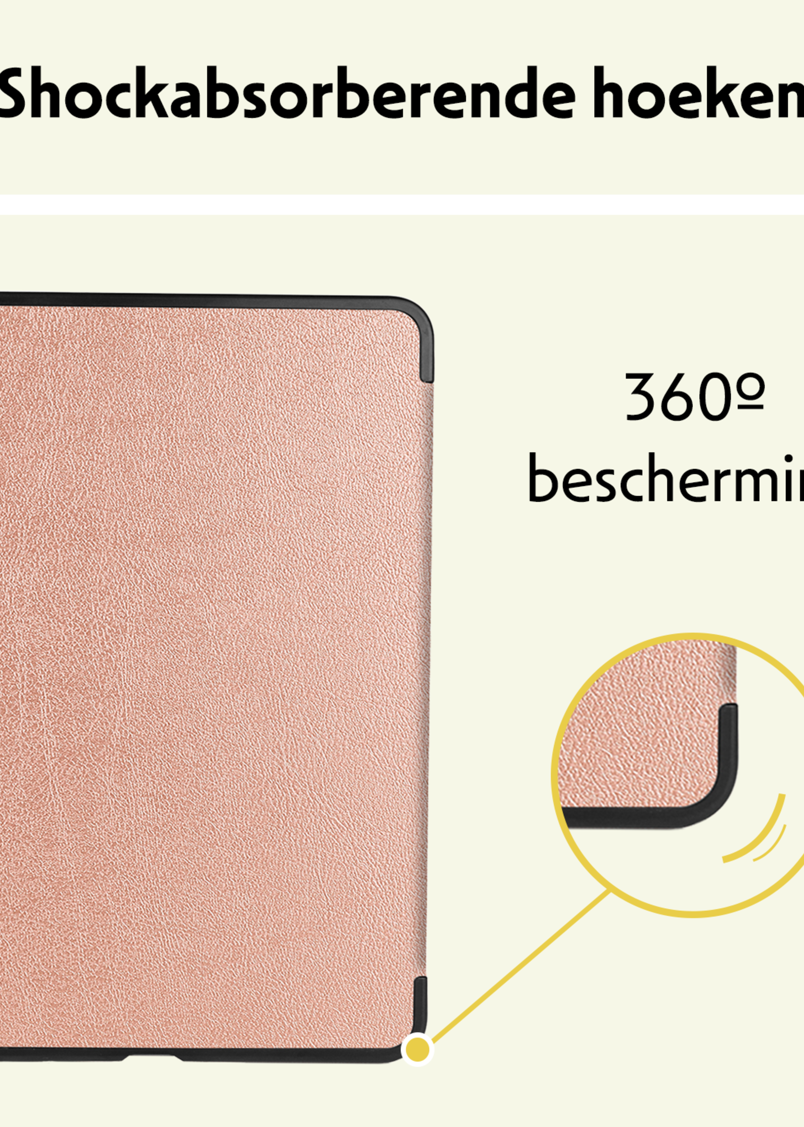LUQ Hoes Geschikt voor iPad Air 6 (13 inch) Hoes Luxe Hoesje Book Case - Hoesje Geschikt voor iPad Air 2024 (13 inch) Hoes Cover - Rosé goud