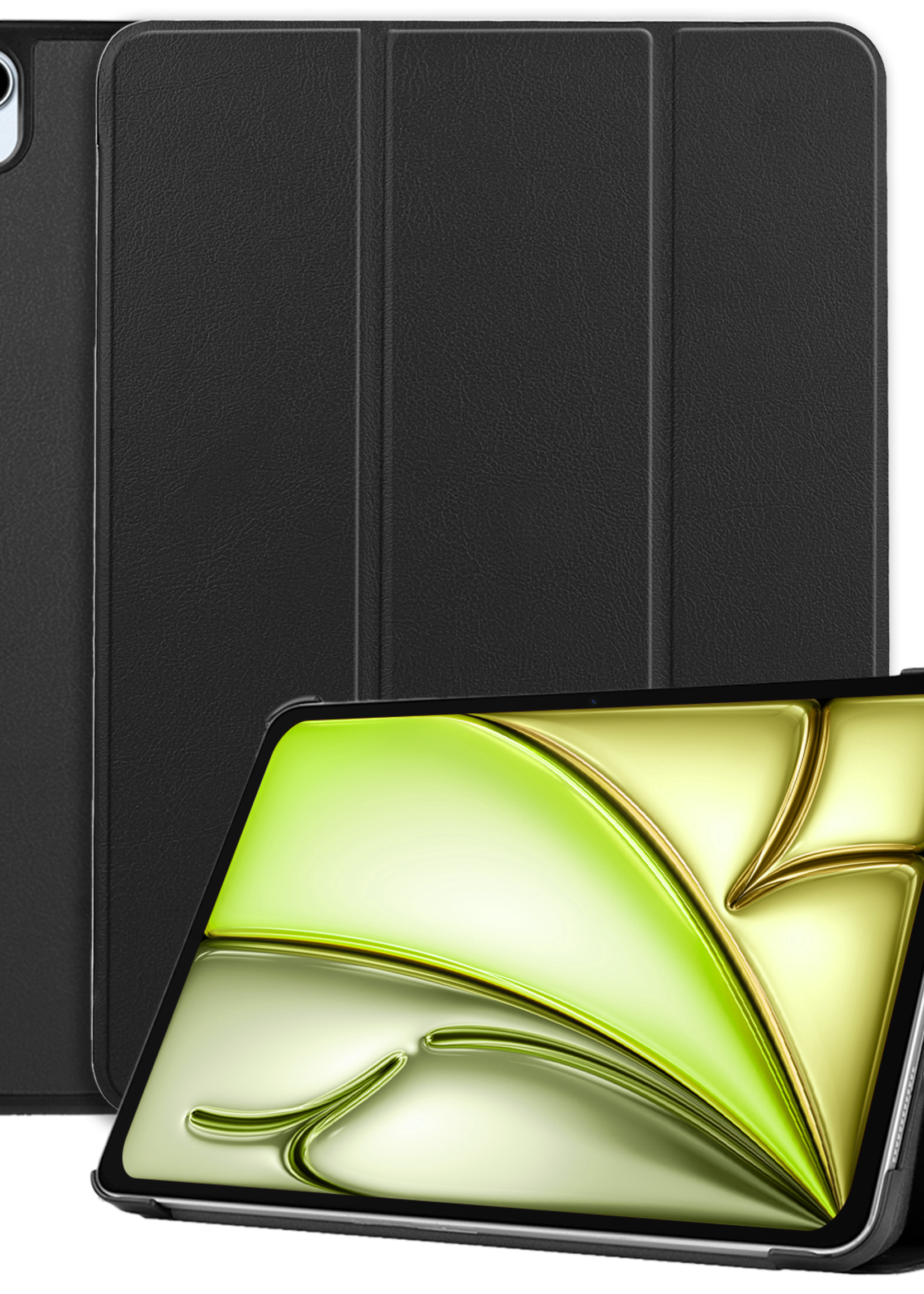 LUQ Hoes Geschikt voor iPad Air 6 (13 inch) Hoes Luxe Hoesje Book Case - Hoesje Geschikt voor iPad Air 2024 (13 inch) Hoes Cover - Zwart