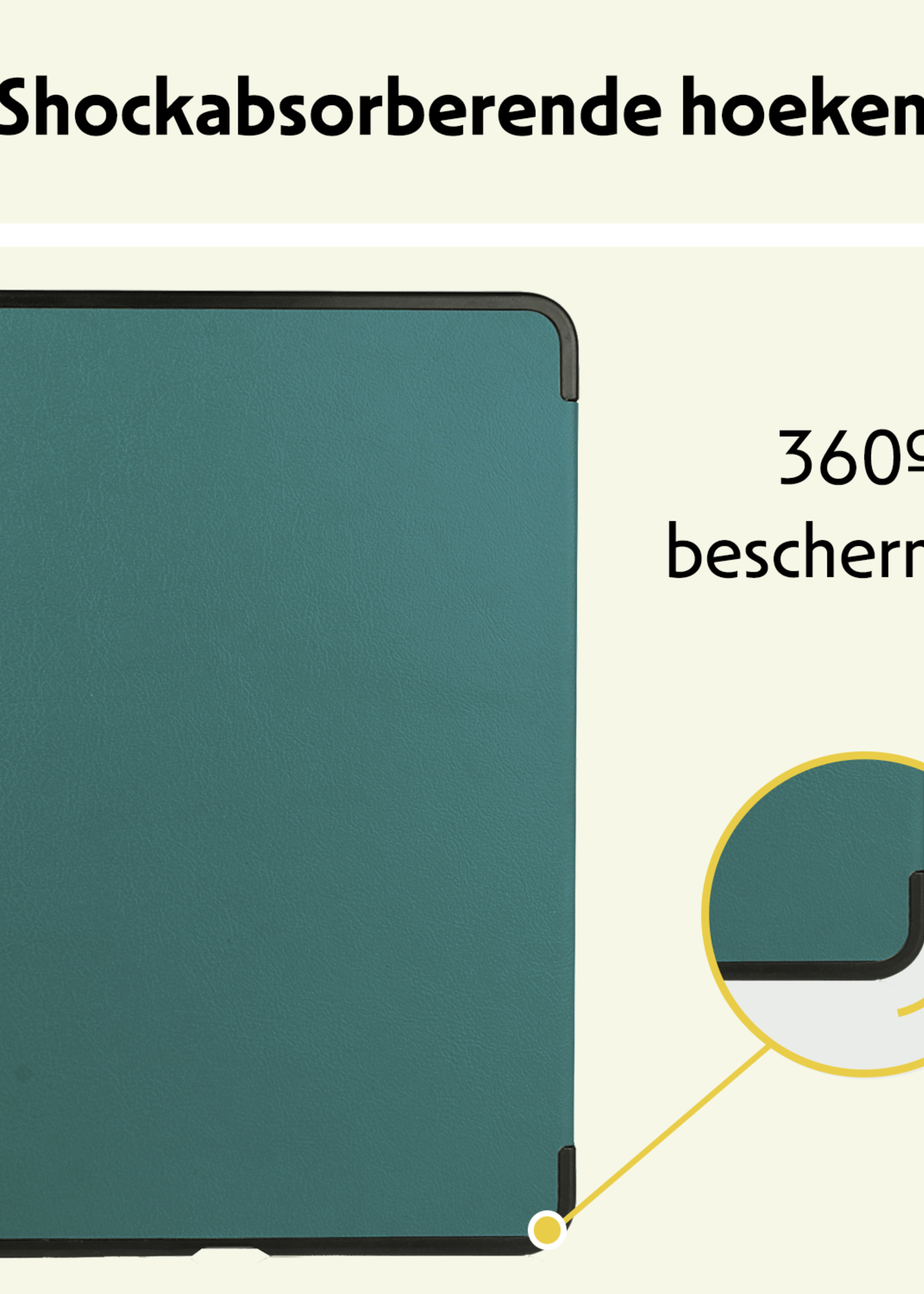 LUQ Hoes Geschikt voor iPad Air 6 (13 inch) Hoes Luxe Hoesje Case Met Uitsparing Geschikt voor Apple Pencil - Hoesje Geschikt voor iPad Air 2024 (13 inch) Hoes Cover - Donkergroen