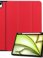 LUQ LUQ iPad Air 6 (13 inch) Hoesje Met Uitsparing Apple Pencil - Rood