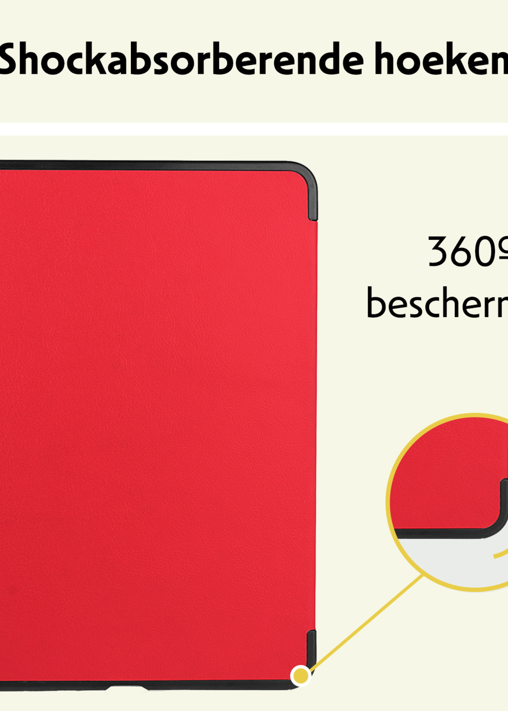 LUQ Hoes Geschikt voor iPad Air 6 (13 inch) Hoes Luxe Hoesje Case Met Uitsparing Geschikt voor Apple Pencil - Hoesje Geschikt voor iPad Air 2024 (13 inch) Hoes Cover - Rood