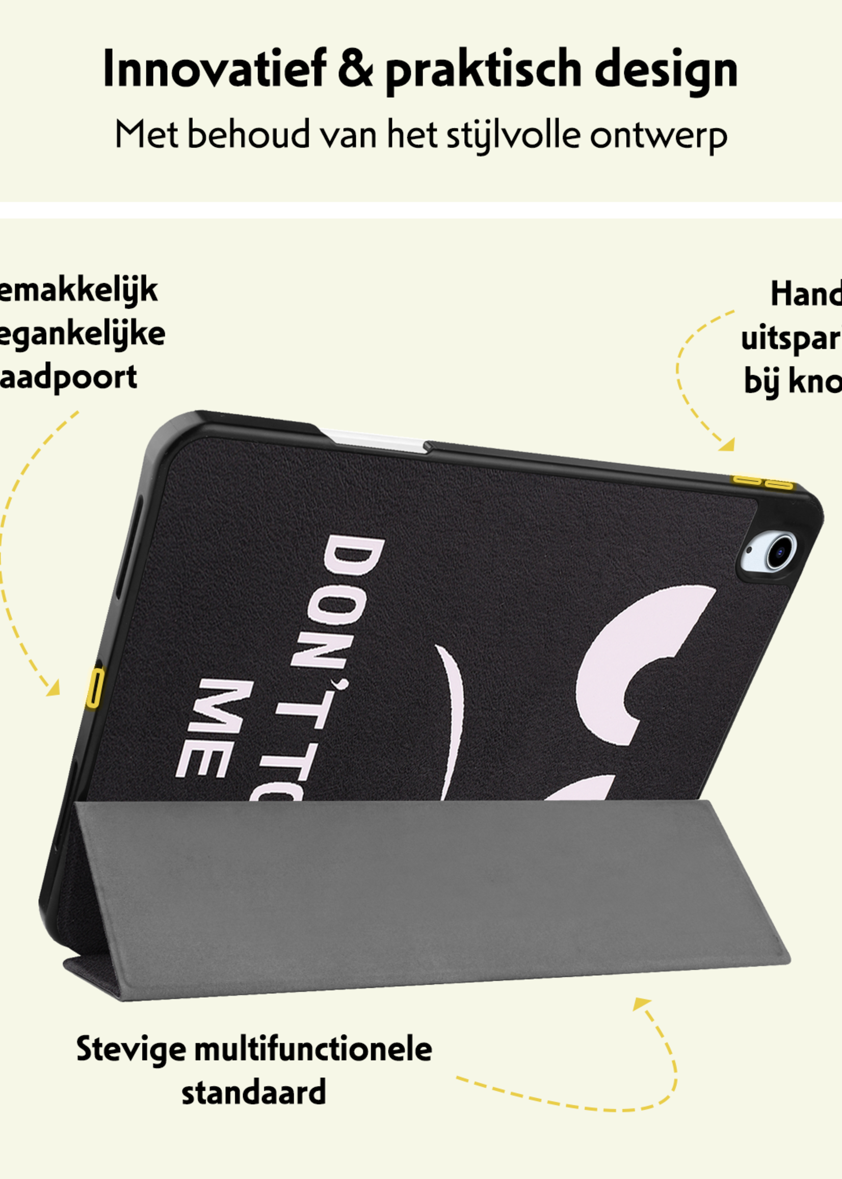 LUQ Hoes Geschikt voor iPad Air 6 (13 inch) Hoes Luxe Hoesje Case Met Uitsparing Geschikt voor Apple Pencil - Hoesje Geschikt voor iPad Air 2024 (13 inch) Hoes Cover - Don't Touch Me