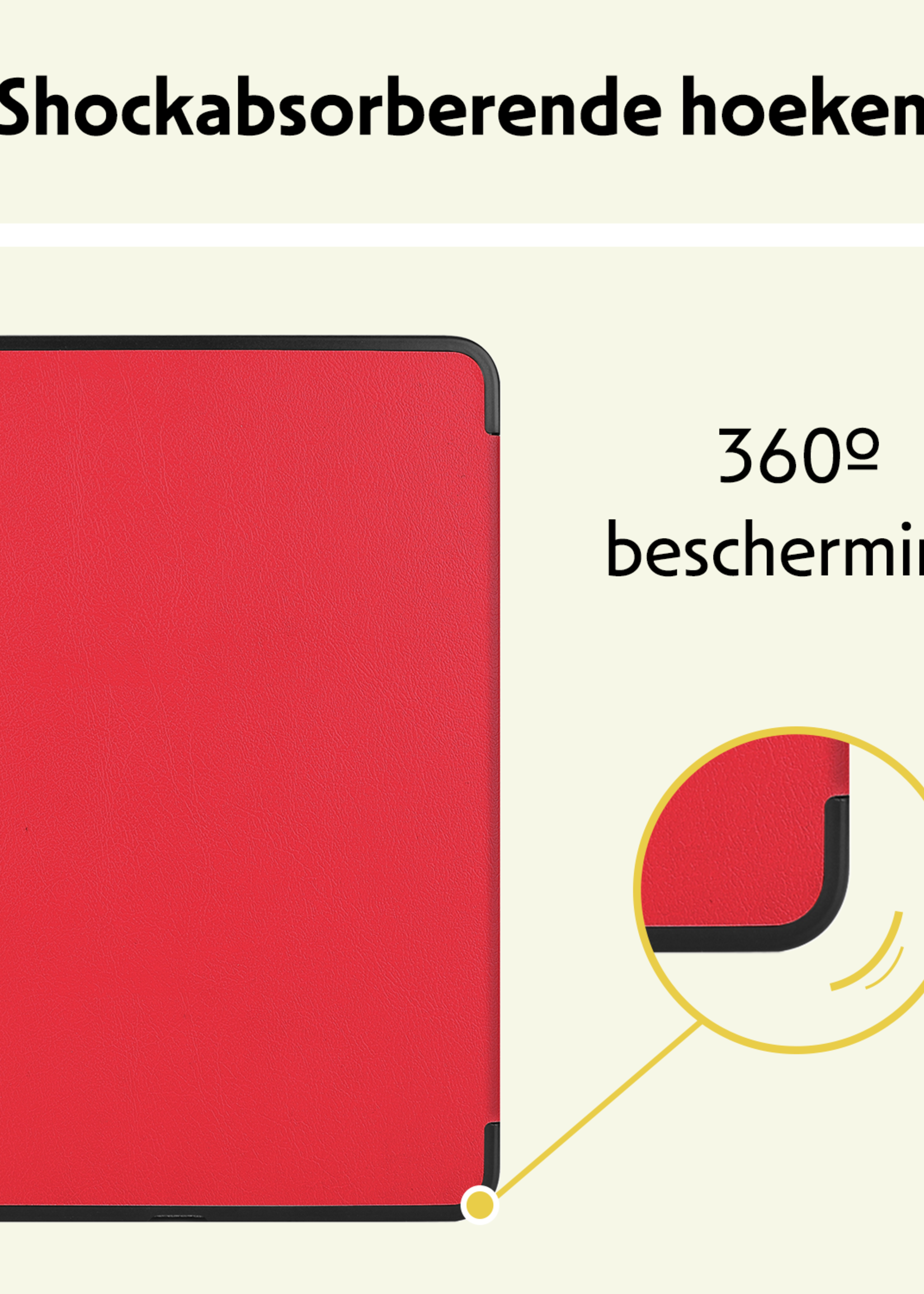 LUQ Hoes Geschikt voor iPad Pro 2024 (11 inch) Hoes Luxe Hoesje Book Case - Hoesje Geschikt voor iPad Pro 2024 11 inch (7e generatie) Hoes Cover - Rood