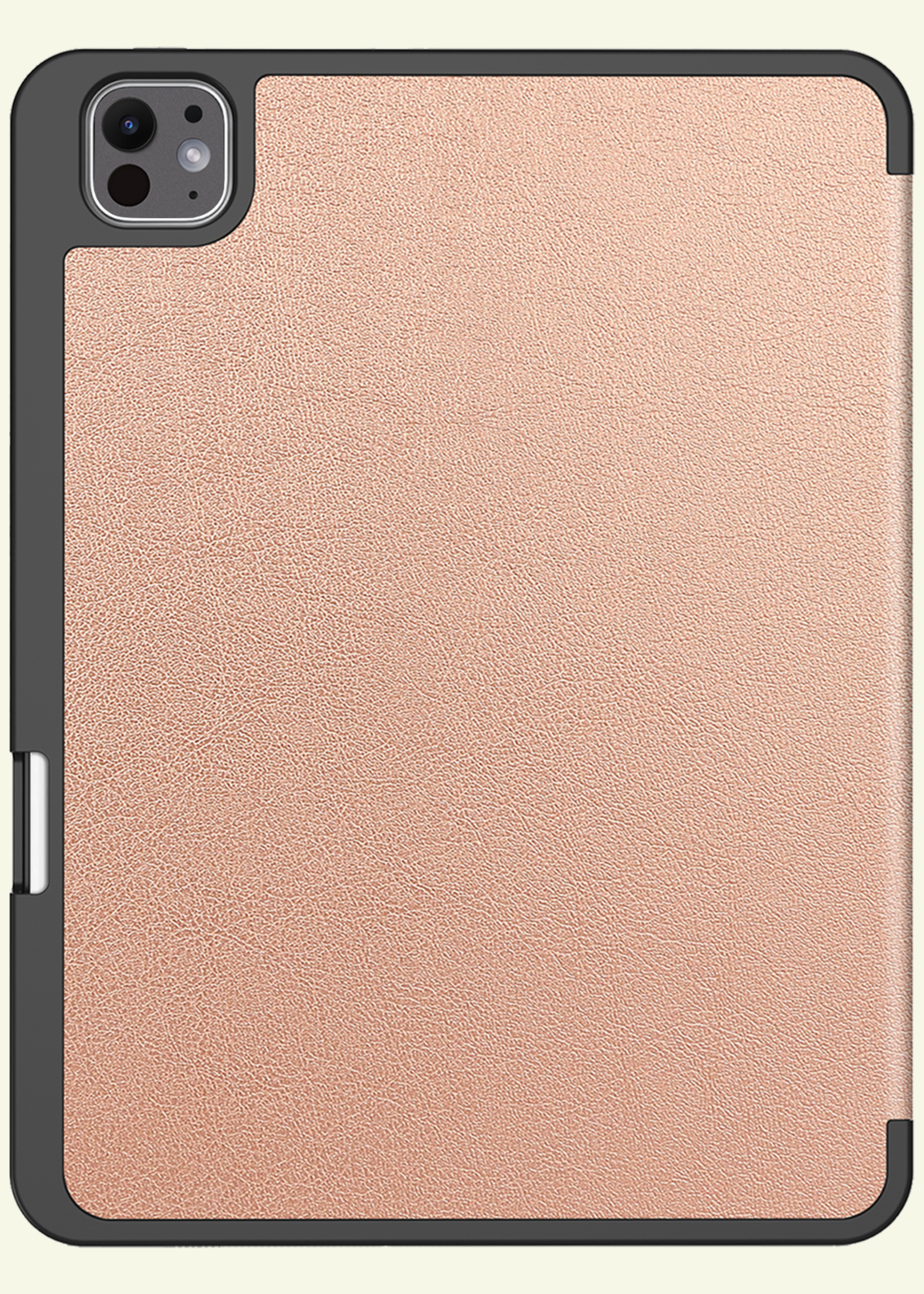 LUQ Hoes Geschikt voor iPad Pro 2024 (11 inch) Hoes Luxe Hoesje Case Met Uitsparing Geschikt voor Apple Pencil - Hoesje Geschikt voor iPad Pro 2024 11 inch (7e generatie) Hoes Cover - Rosé goud