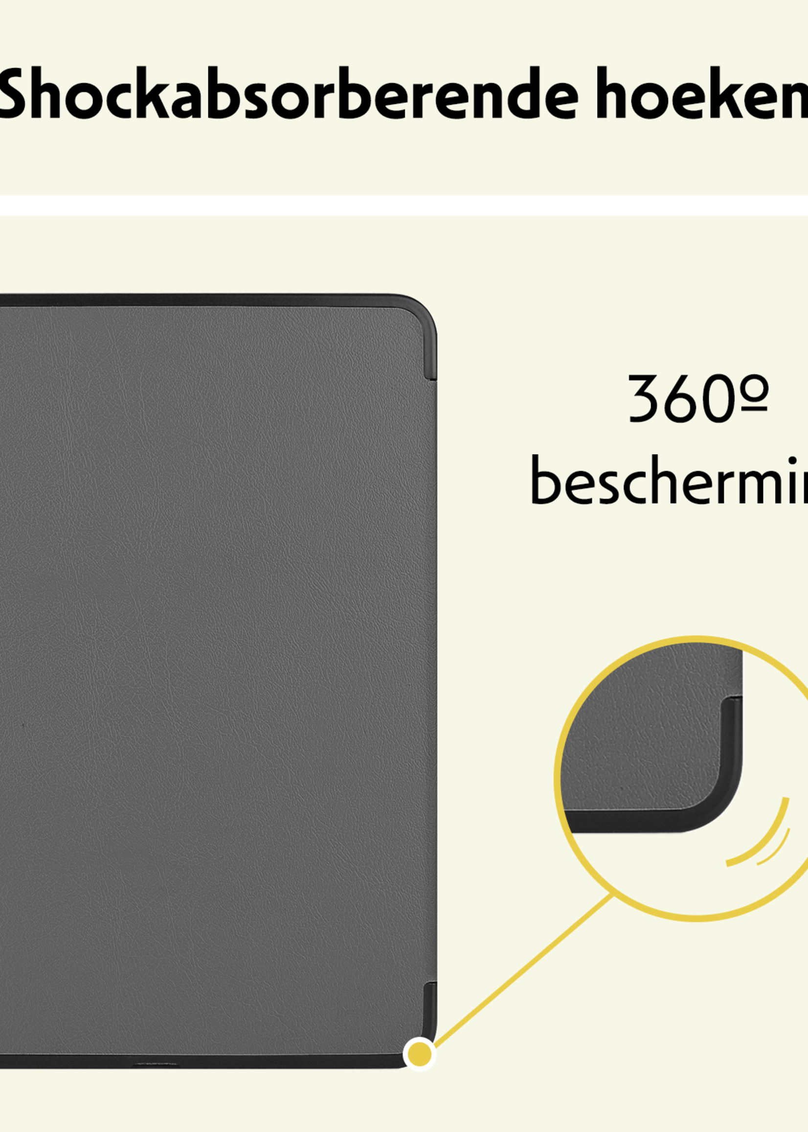 LUQ Hoes Geschikt voor iPad Pro 2024 (13 inch) Hoes Luxe Hoesje Book Case - Hoesje Geschikt voor iPad Pro 2024 13 inch (7e generatie) Hoes Cover - Grijs