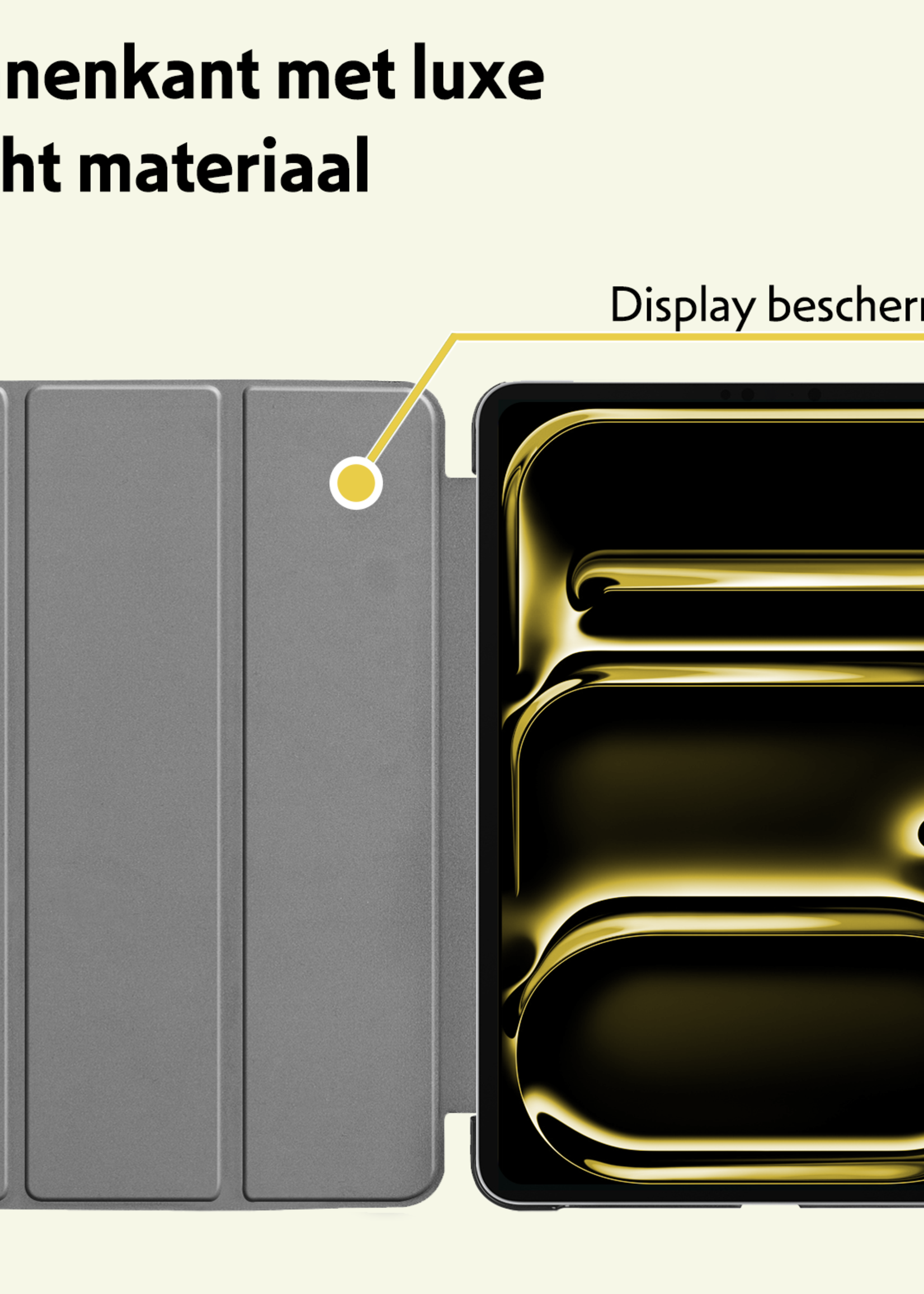 LUQ Hoes Geschikt voor iPad Pro 2024 (13 inch) Hoes Luxe Hoesje Book Case - Hoesje Geschikt voor iPad Pro 2024 13 inch (7e generatie) Hoes Cover - Rood