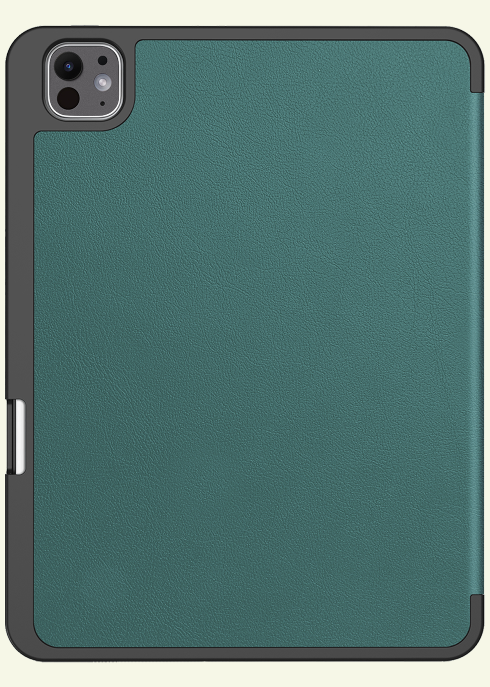 LUQ Hoes Geschikt voor iPad Pro 2024 (13 inch) Hoes Luxe Hoesje Case Met Uitsparing Geschikt voor Apple Pencil - Hoesje Geschikt voor iPad Pro 2024 13 inch (7e generatie) Hoes Cover - Donkergroen