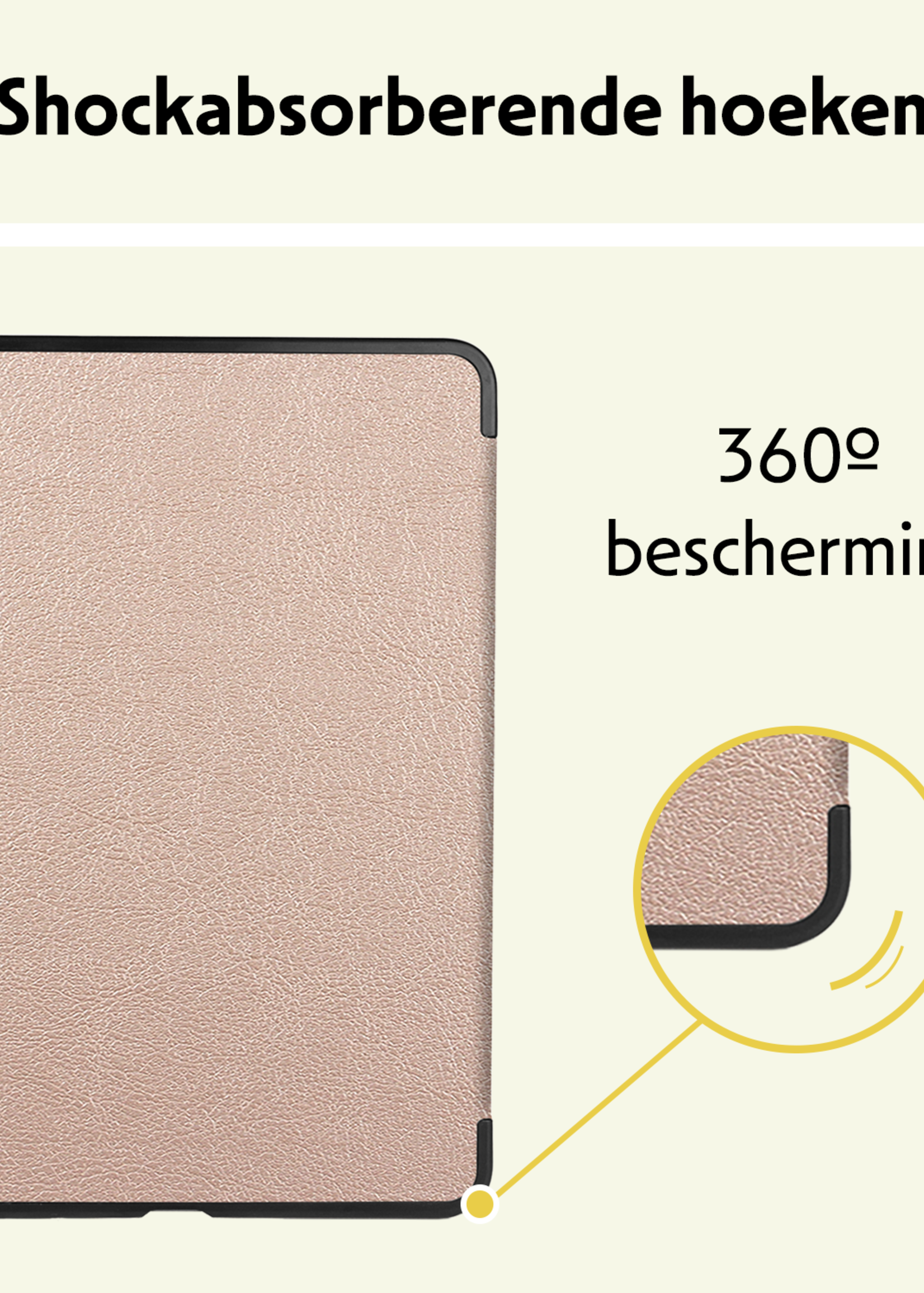 LUQ Hoes Geschikt voor iPad Air 6 (11 inch) Hoes Luxe Hoesje Book Case Met Screenprotector - Hoesje Geschikt voor iPad Air 2024 (11 inch) Hoes Cover - Goud