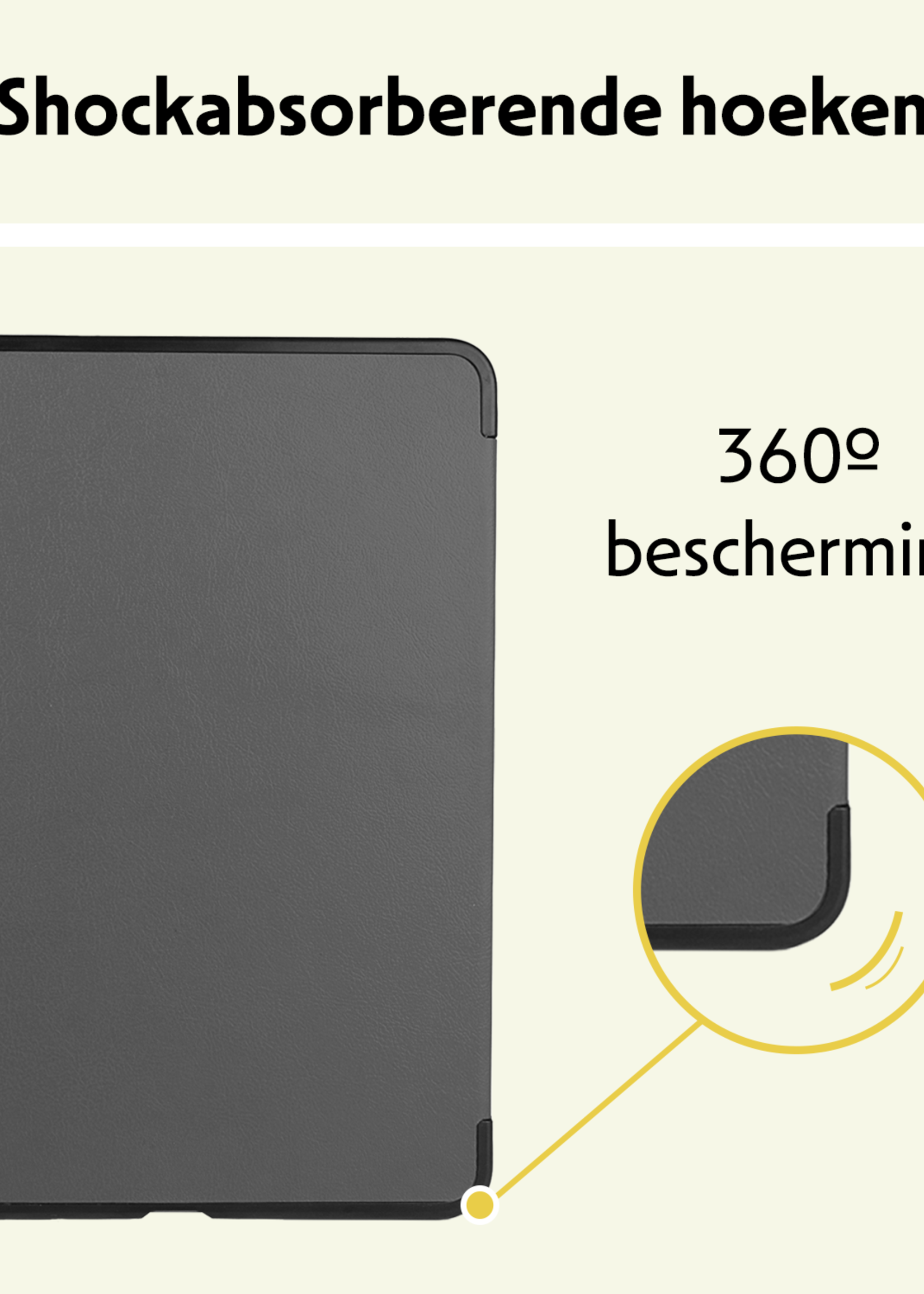 LUQ Hoes Geschikt voor iPad Air 6 (11 inch) Hoes Luxe Hoesje Book Case Met Screenprotector - Hoesje Geschikt voor iPad Air 2024 (11 inch) Hoes Cover - Grijs