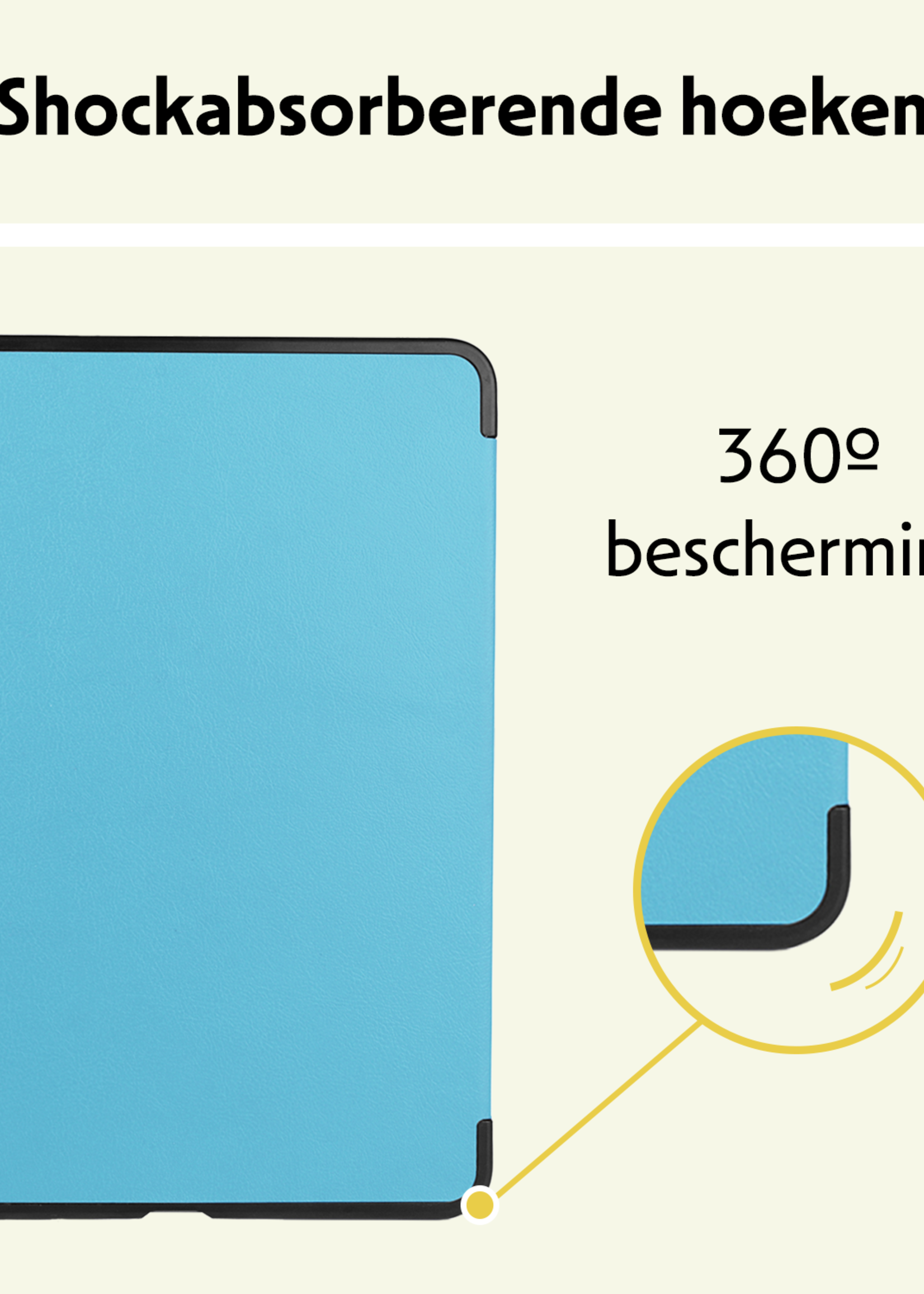 LUQ Hoes Geschikt voor iPad Air 6 (11 inch) Hoes Luxe Hoesje Book Case Met Screenprotector - Hoesje Geschikt voor iPad Air 2024 (11 inch) Hoes Cover - Lichtblauw