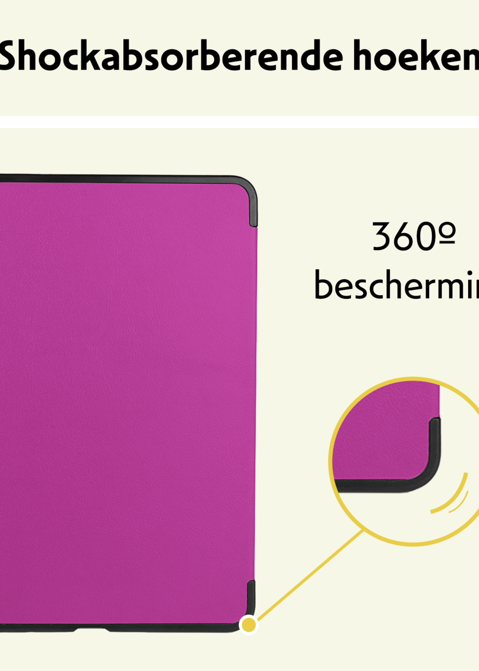 LUQ Hoes Geschikt voor iPad Air 6 (11 inch) Hoes Luxe Hoesje Book Case Met Screenprotector - Hoesje Geschikt voor iPad Air 2024 (11 inch) Hoes Cover - Paars