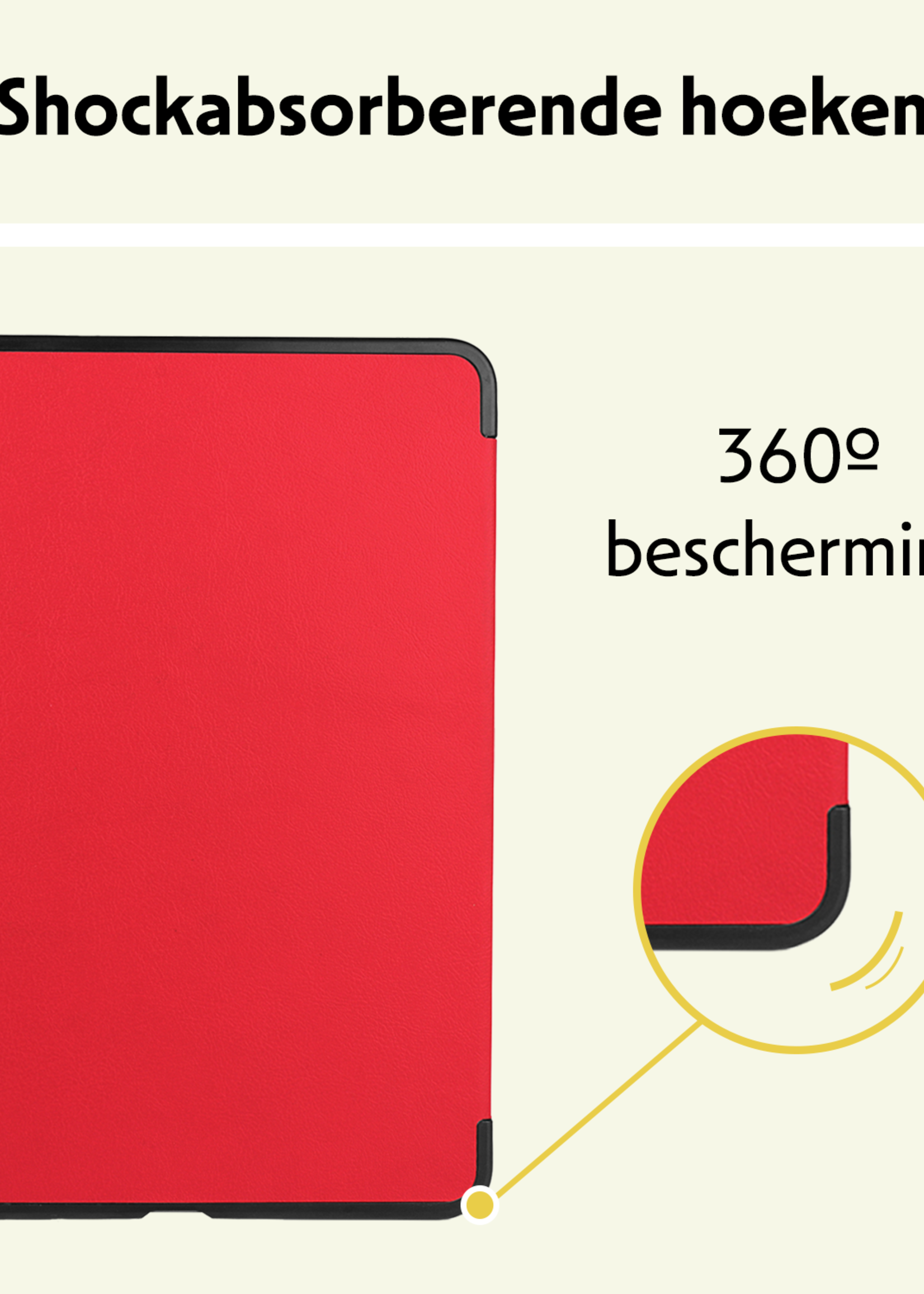 LUQ Hoes Geschikt voor iPad Air 6 (11 inch) Hoes Luxe Hoesje Book Case Met Screenprotector - Hoesje Geschikt voor iPad Air 2024 (11 inch) Hoes Cover - Rood