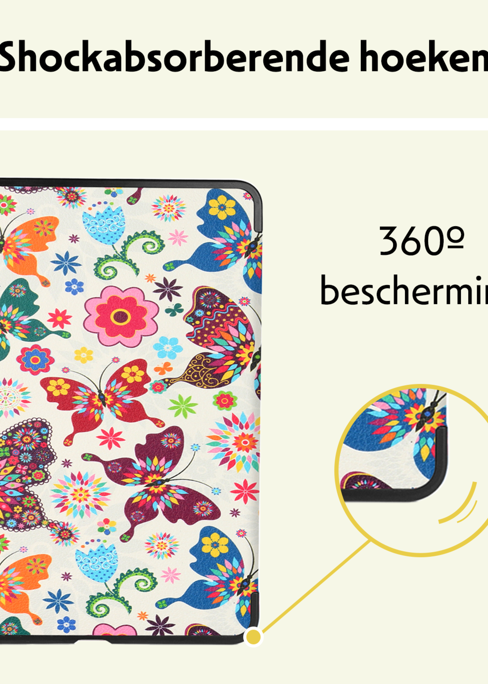 LUQ iPad Air 2024 Hoes Book Case Met Screenprotector - iPad Air 6 (11 inch) Hoesje Cover Case - Vlinders