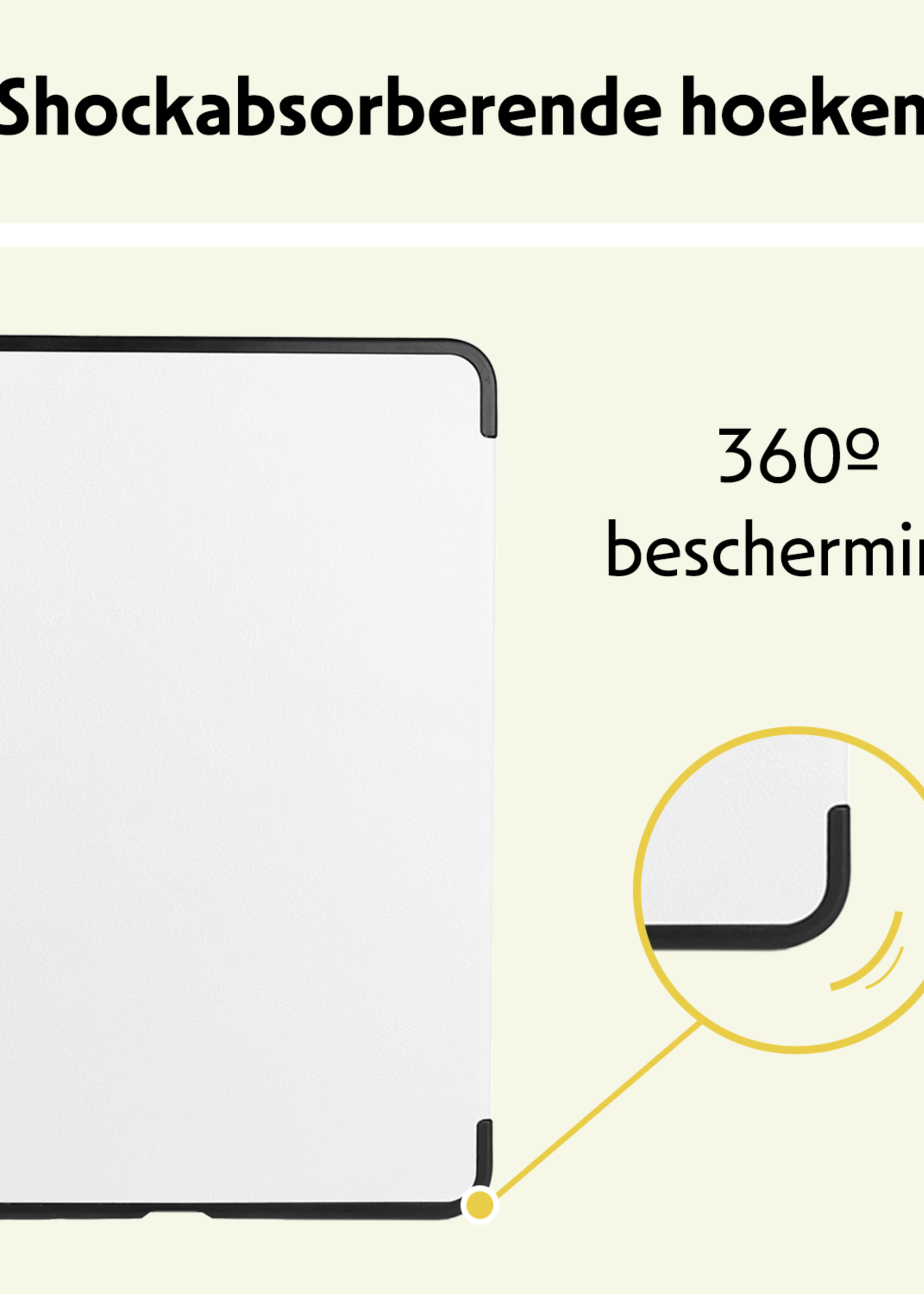 LUQ Hoes Geschikt voor iPad Air 6 (11 inch) Hoes Luxe Hoesje Book Case Met Screenprotector - Hoesje Geschikt voor iPad Air 2024 (11 inch) Hoes Cover - Wit