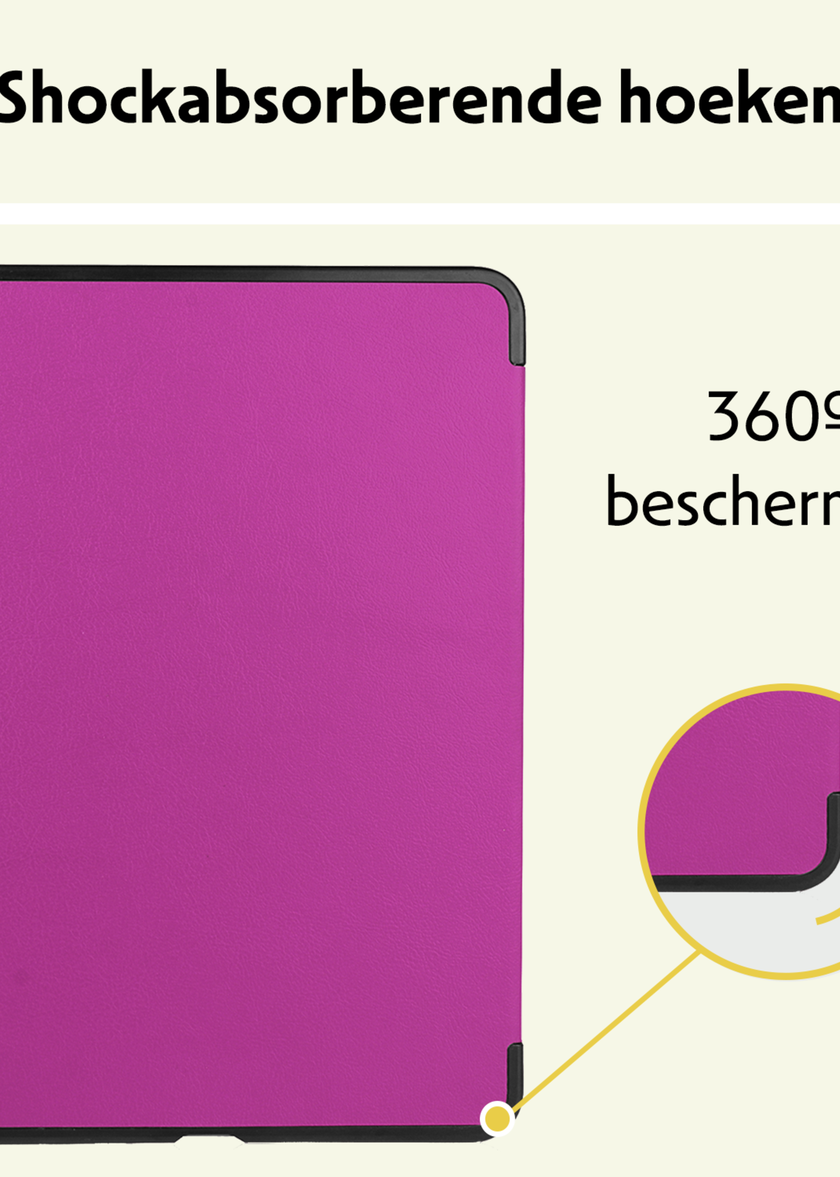 LUQ Hoes Geschikt voor iPad Air 6 (11 inch) Hoes Luxe Hoesje Case Met Uitsparing Geschikt voor Apple Pencil Met Screenprotector - Hoesje Geschikt voor iPad Air 2024 (11 inch) Hoes Cover - Paars