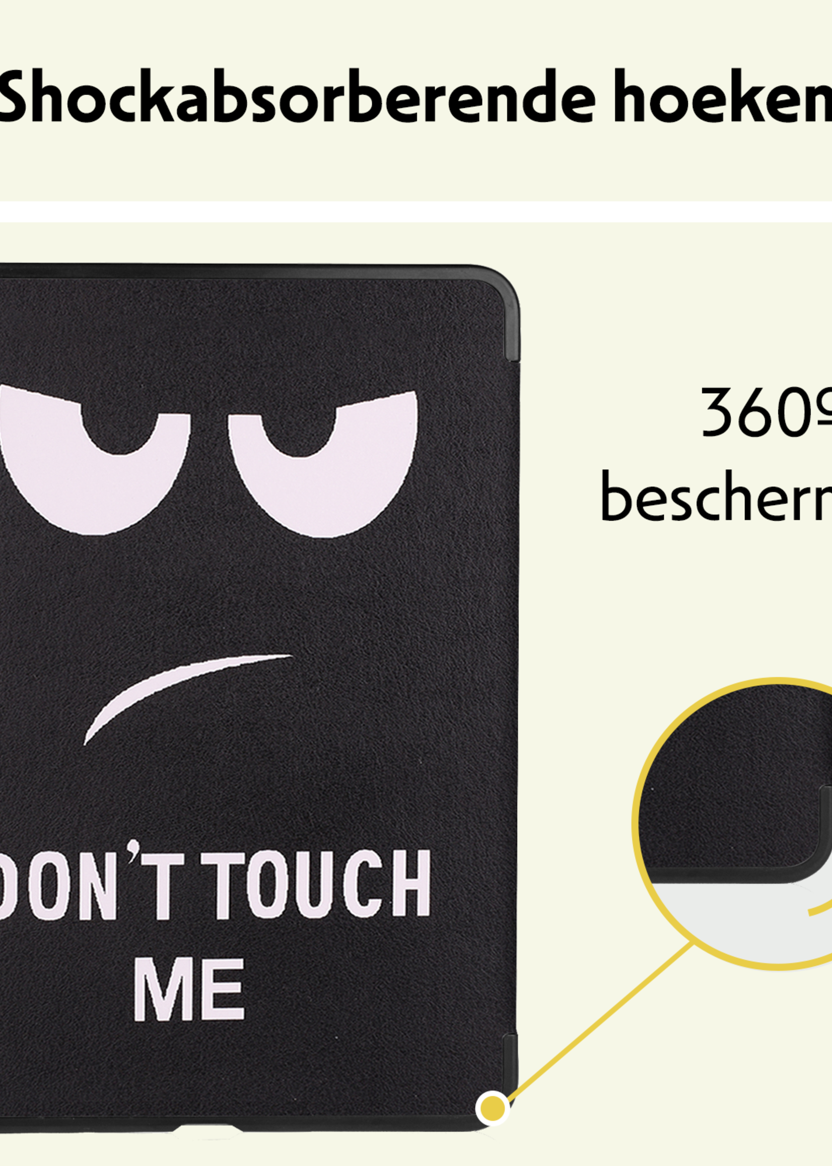 LUQ Hoes Geschikt voor iPad Air 6 (11 inch) Hoes Luxe Hoesje Case Met Uitsparing Geschikt voor Apple Pencil Met Screenprotector - Hoesje Geschikt voor iPad Air 2024 (11 inch) Hoes Cover - Don't Touch Me