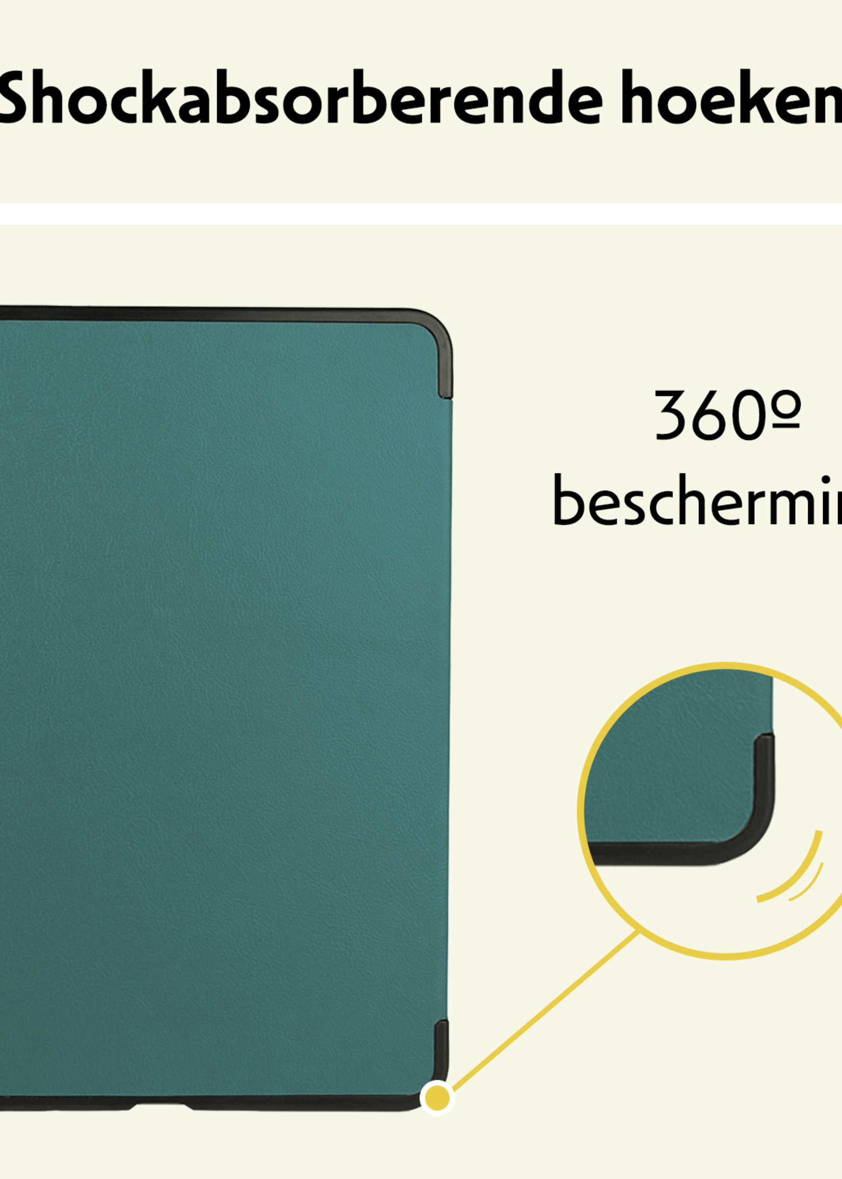 LUQ Hoes Geschikt voor iPad Air 6 (13 inch) Hoes Luxe Hoesje Book Case Met Screenprotector - Hoesje Geschikt voor iPad Air 2024 (13 inch) Hoes Cover - Donkergroen