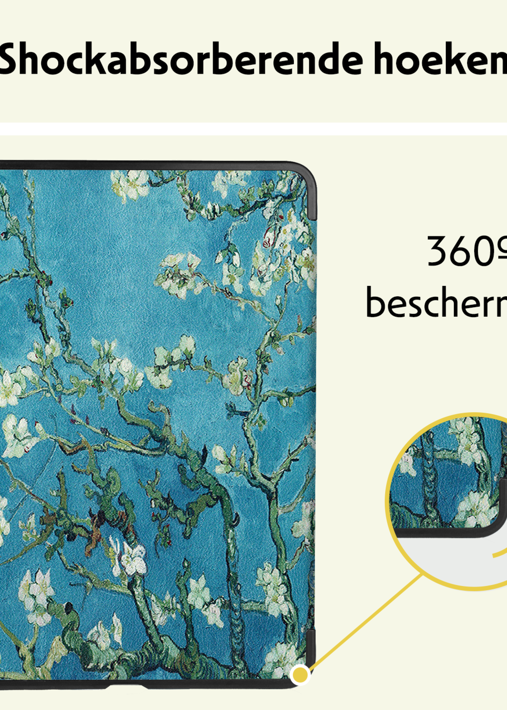 LUQ Hoes Geschikt voor iPad Air 6 (13 inch) Hoes Luxe Hoesje Case Met Uitsparing Geschikt voor Apple Pencil Met Screenprotector - Hoesje Geschikt voor iPad Air 2024 (13 inch) Hoes Cover - Bloesem