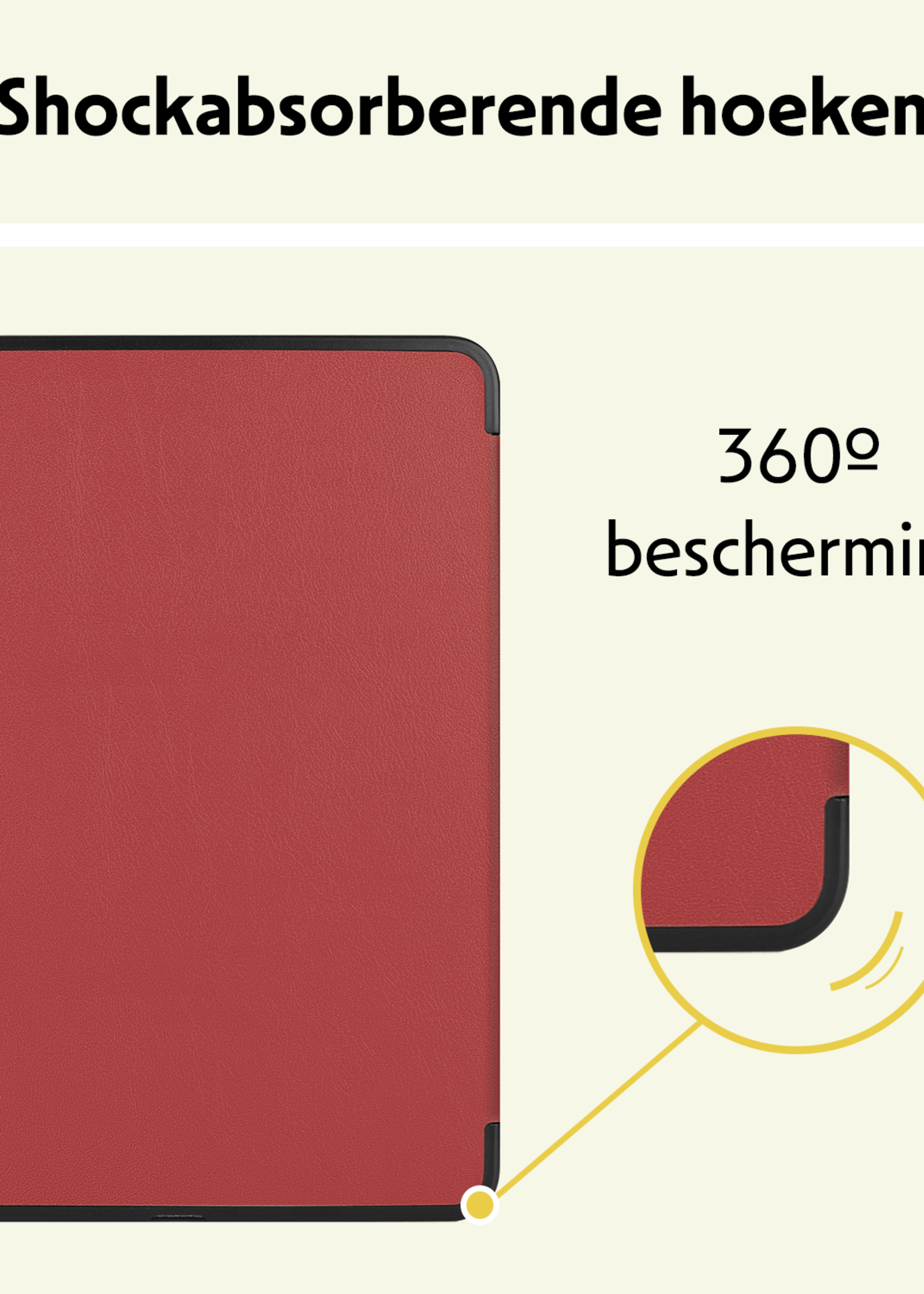 LUQ Hoes Geschikt voor iPad Pro 2024 (11 inch) Hoes Luxe Hoesje Book Case Met Screenprotector - Hoesje Geschikt voor iPad Pro 2024 11 inch (7e generatie) Hoes Cover - Donkerrood