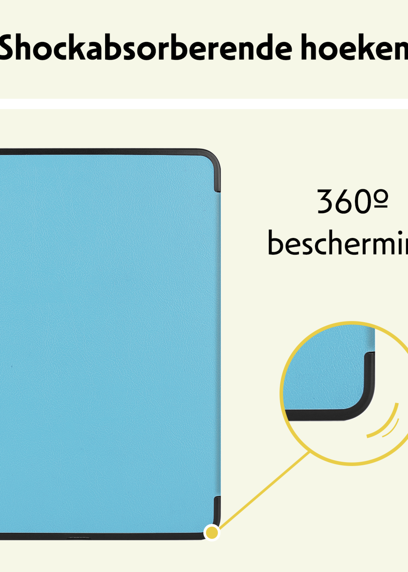 LUQ Hoes Geschikt voor iPad Pro 2024 (11 inch) Hoes Luxe Hoesje Book Case Met Screenprotector - Hoesje Geschikt voor iPad Pro 2024 11 inch (7e generatie) Hoes Cover - Lichtblauw