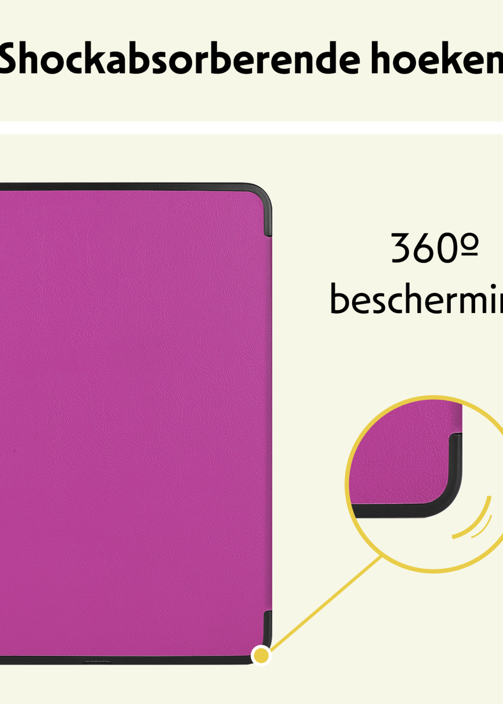 LUQ Hoes Geschikt voor iPad Pro 2024 (11 inch) Hoes Luxe Hoesje Book Case Met Screenprotector - Hoesje Geschikt voor iPad Pro 2024 11 inch (7e generatie) Hoes Cover - Paars