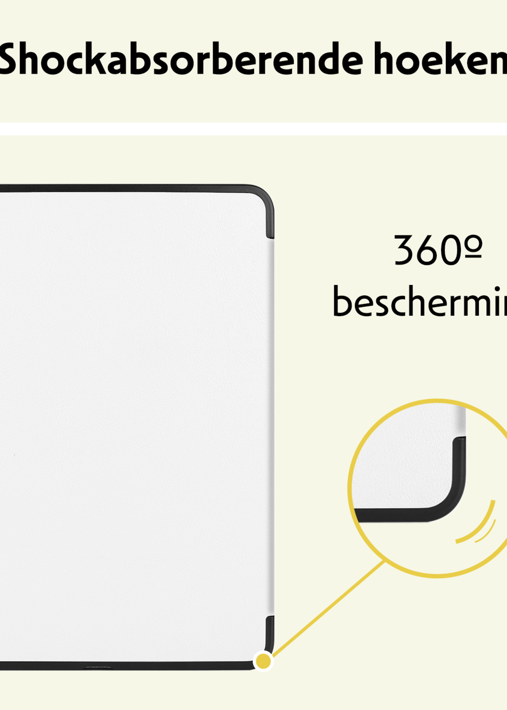 LUQ Hoes Geschikt voor iPad Pro 2024 (11 inch) Hoes Luxe Hoesje Book Case Met Screenprotector - Hoesje Geschikt voor iPad Pro 2024 11 inch (7e generatie) Hoes Cover - Wit