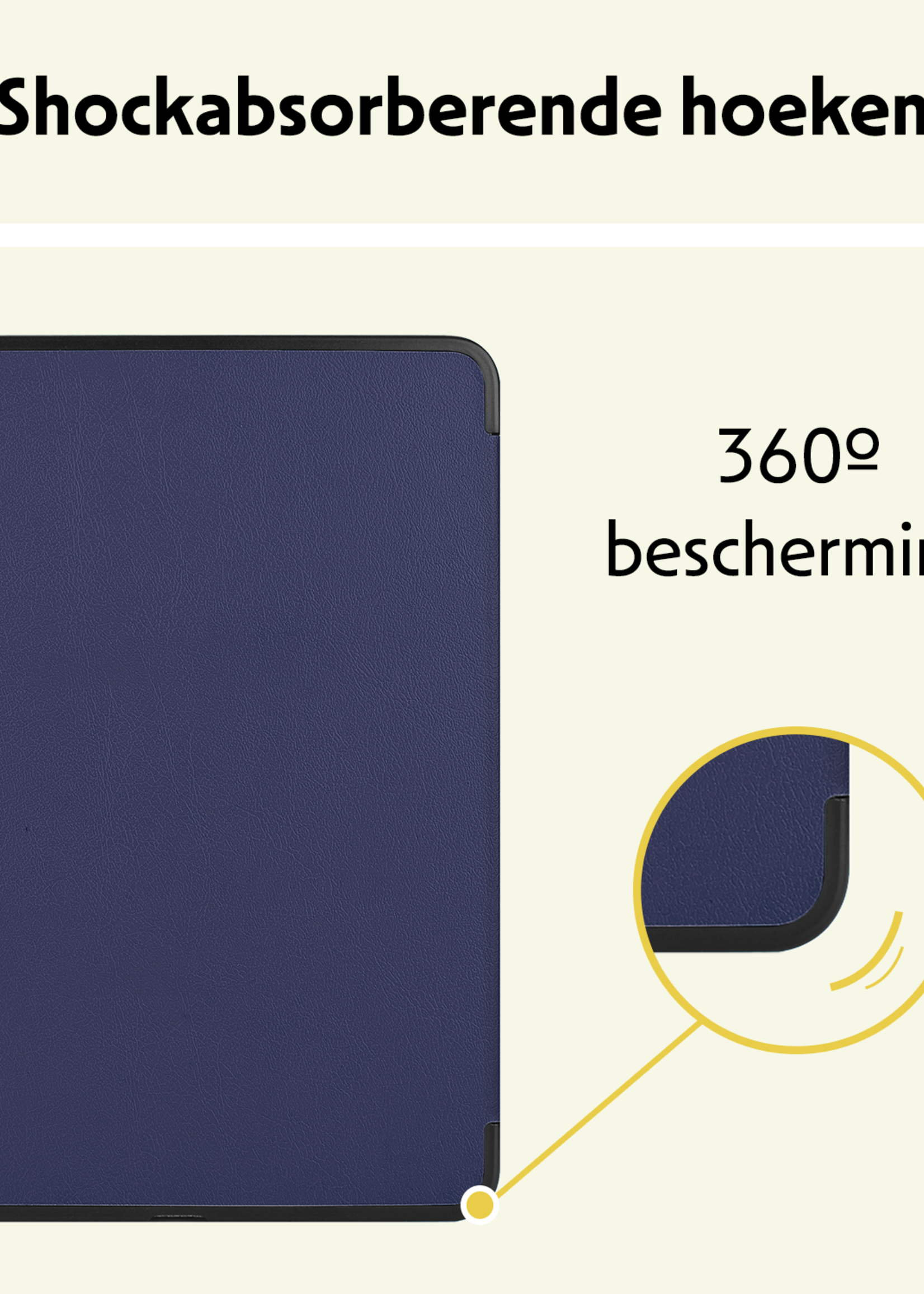 LUQ Hoes Geschikt voor iPad Pro 2024 (13 inch) Hoes Luxe Hoesje Book Case Met Screenprotector - Hoesje Geschikt voor iPad Pro 2024 13 inch (7e generatie) Hoes Cover - Donkerblauw