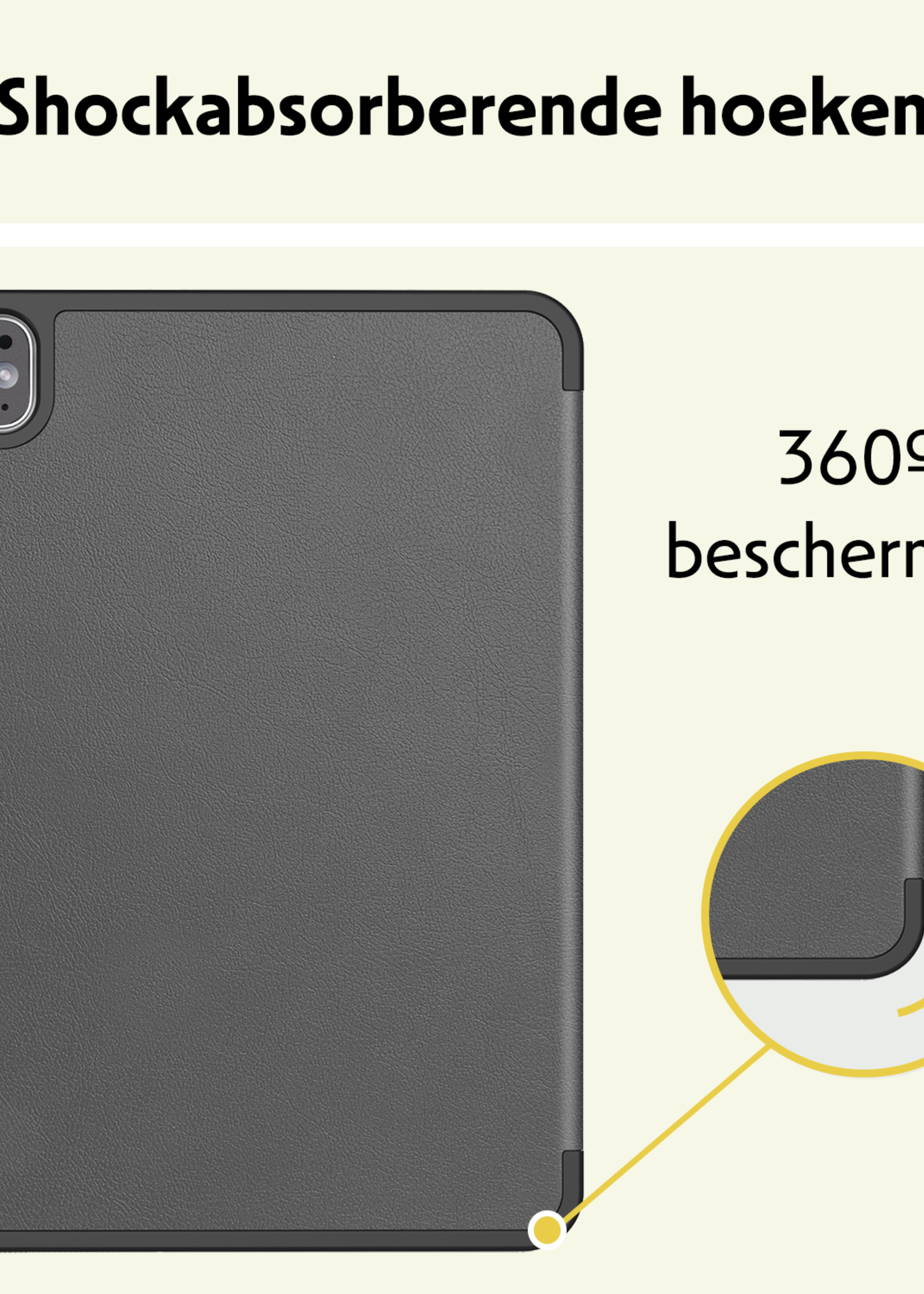 LUQ Hoes Geschikt voor iPad Pro 2024 (13 inch) Hoes Luxe Hoesje Case Met Uitsparing Geschikt voor Apple Pencil Met Screenprotector - Hoesje Geschikt voor iPad Pro 2024 13 inch (7e generatie) Hoes Cover - Grijs