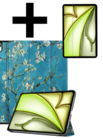 LUQ LUQ iPad Air 6 (11 inch) Hoesje Met Screenprotector - Bloemen