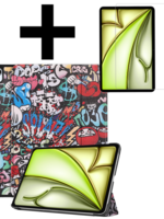 LUQ LUQ iPad Air 6 (11 inch) Hoesje Met Screenprotector - Graffity