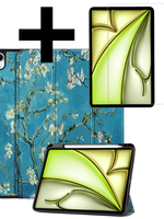 LUQ LUQ iPad Air 6 (13 inch) Hoesje Met Uitsparing Apple Pencil Met Screenprotector - Bloemen