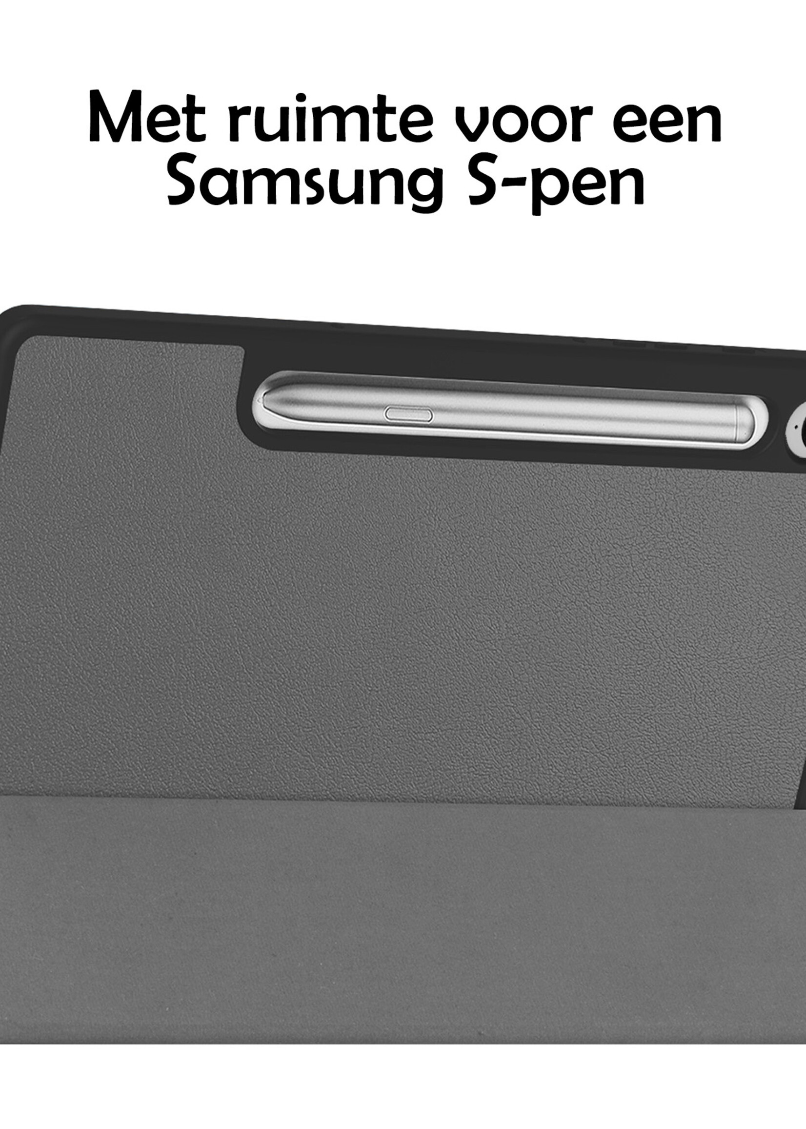 LUQ Hoes Geschikt voor Samsung Galaxy Tab S9 FE Plus Hoes Luxe Hoesje Case Met Uitsparing Geschikt voor S Pen - Hoesje Geschikt voor Samsung Tab S9 FE Plus Hoes Cover - Grijs