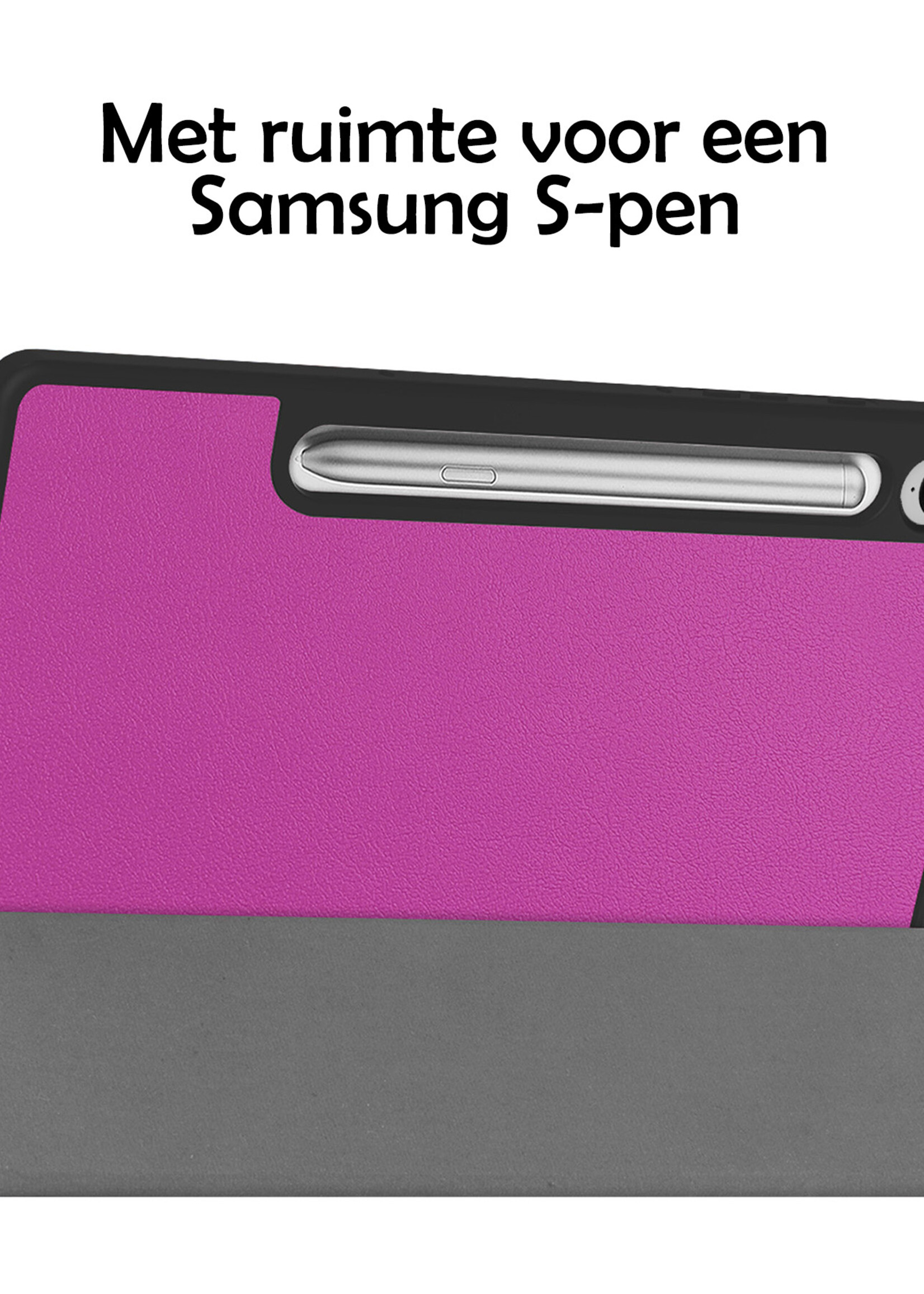 LUQ Hoes Geschikt voor Samsung Galaxy Tab S9 FE Plus Hoes Luxe Hoesje Case Met Uitsparing Geschikt voor S Pen - Hoesje Geschikt voor Samsung Tab S9 FE Plus Hoes Cover - Paars