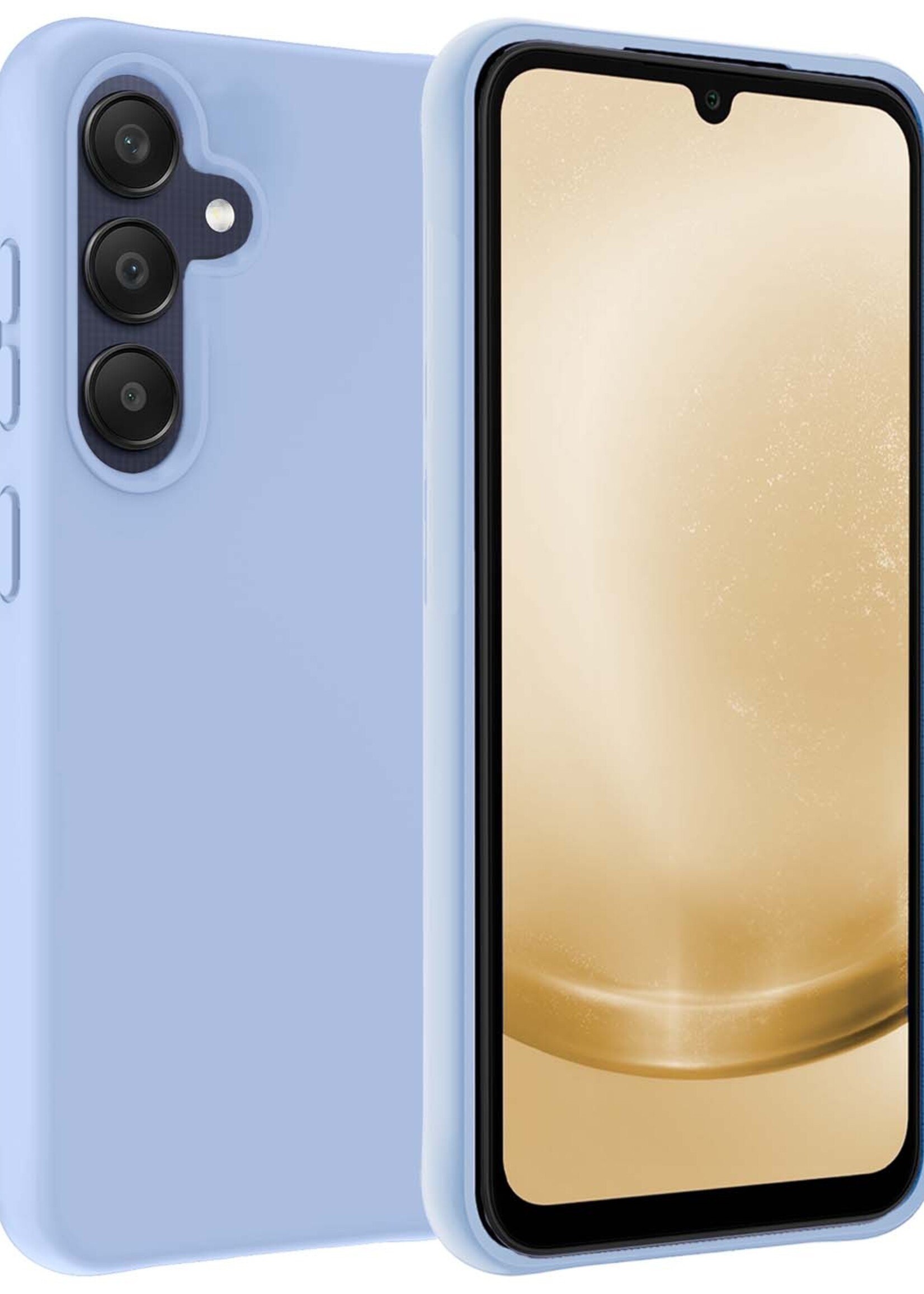 LUQ Hoesje Geschikt voor Samsung A25 Hoesje Siliconen Case - Hoes Geschikt voor Samsung Galaxy A25 Hoes Siliconen - Lichtblauw