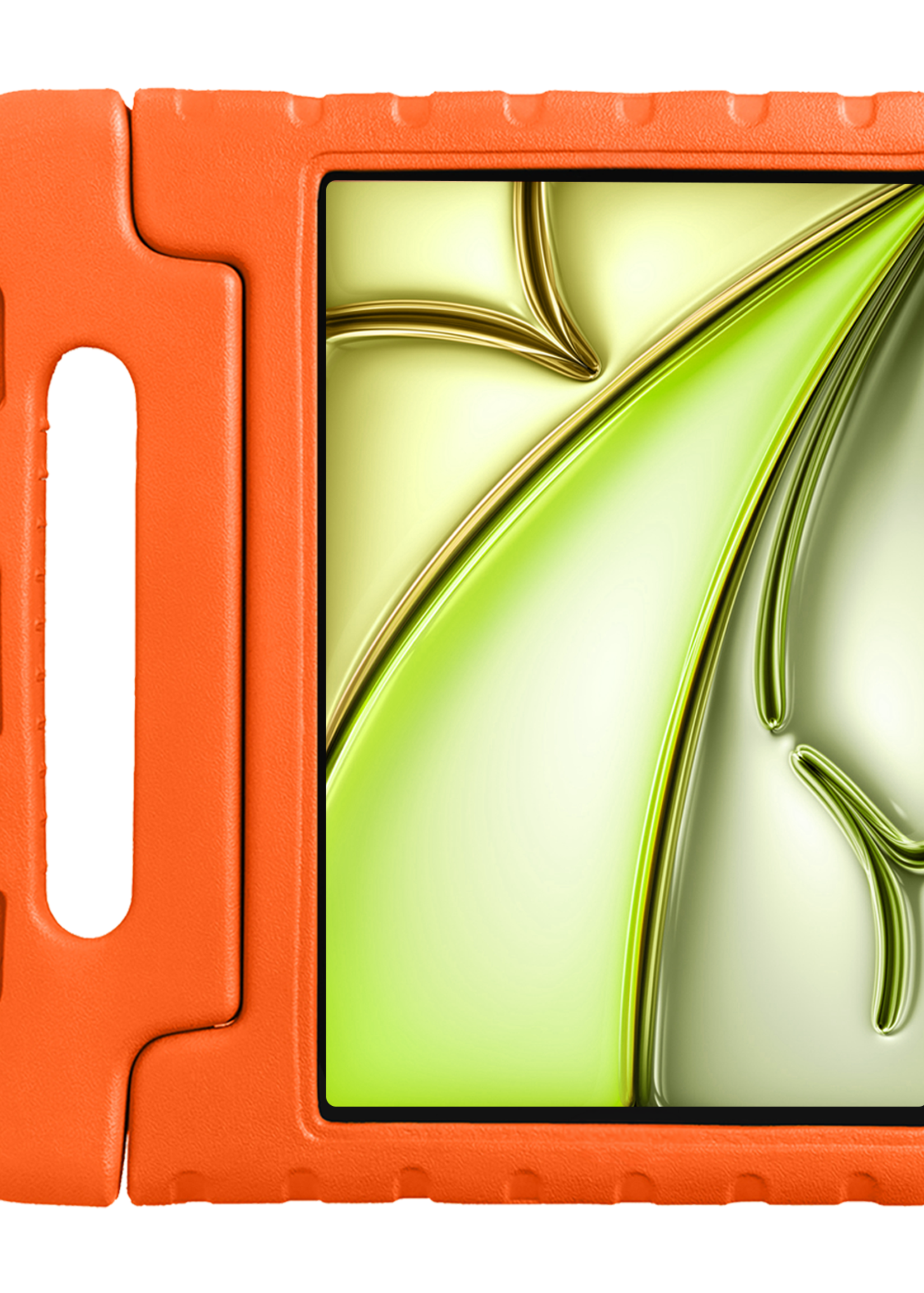LUQ Hoes Geschikt voor iPad Air 6 (11 inch) Hoes Kinder Hoesje Kids Case Kinderhoes Shockproof - Hoesje Geschikt voor iPad Air 2024 (11 inch) Hoesje Kidscase - Oranje