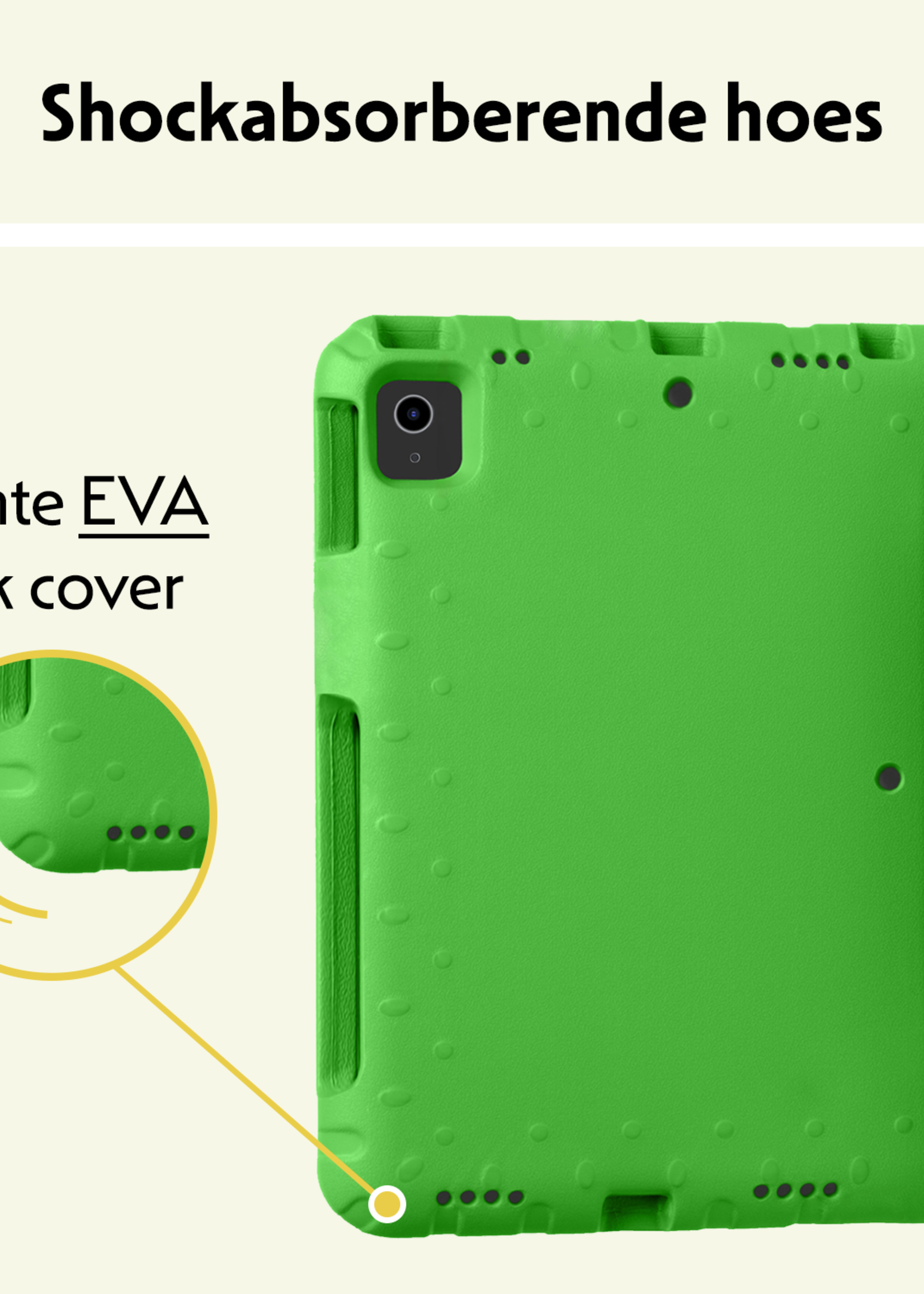 LUQ Hoes Geschikt voor iPad Air 6 (11 inch) Hoes Kinder Hoesje Kids Case Kinderhoes Shockproof Met Screenprotector - Hoesje Geschikt voor iPad Air 2024 (11 inch) Hoesje Kidscase - Groen