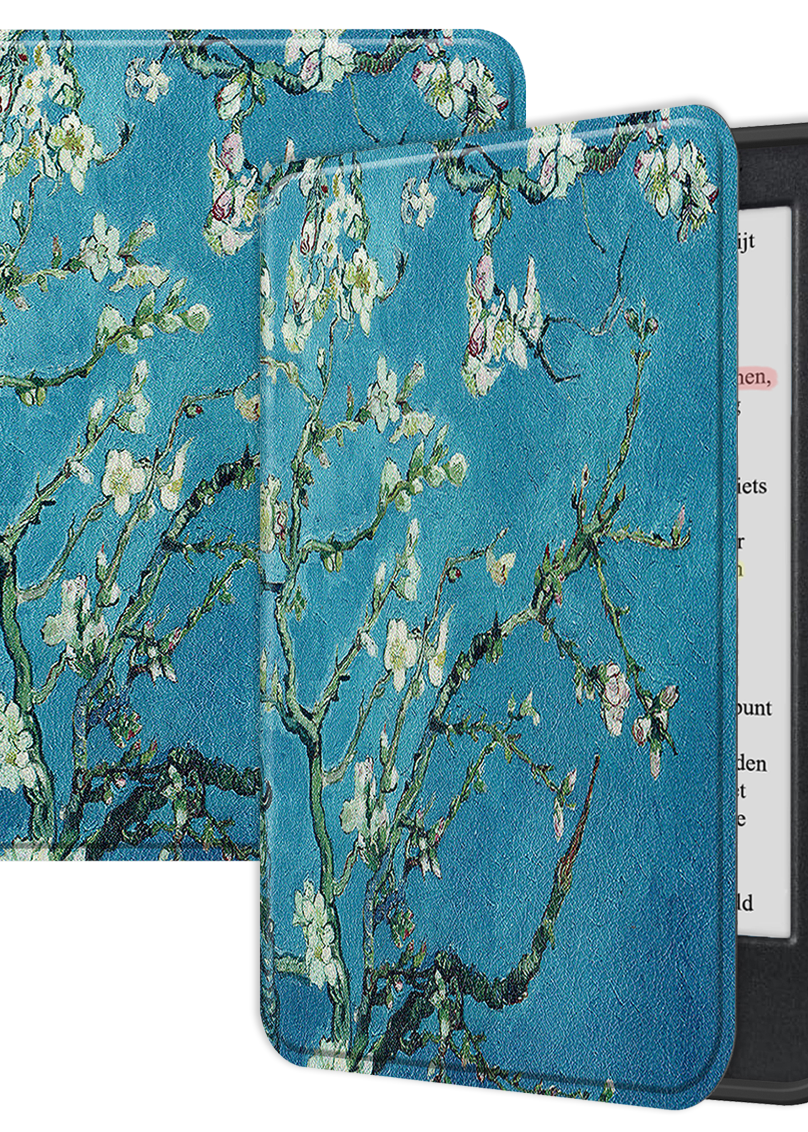 LUQ Hoesje Geschikt voor Kobo Clara Colour Hoes Bescherm Hoesje Case Luxe Sleep Cover - Bloesem