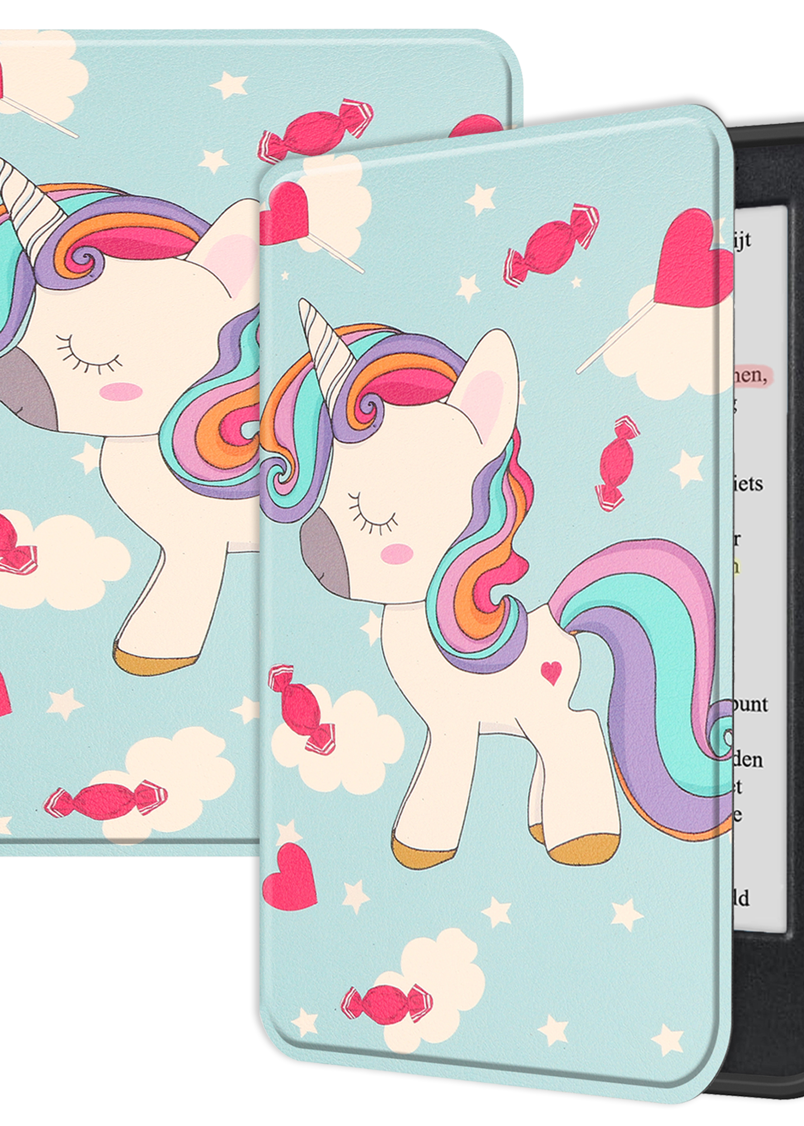 LUQ Hoesje Geschikt voor Kobo Clara Colour Hoes Bescherm Hoesje Case Luxe Sleep Cover - Eenhoorn
