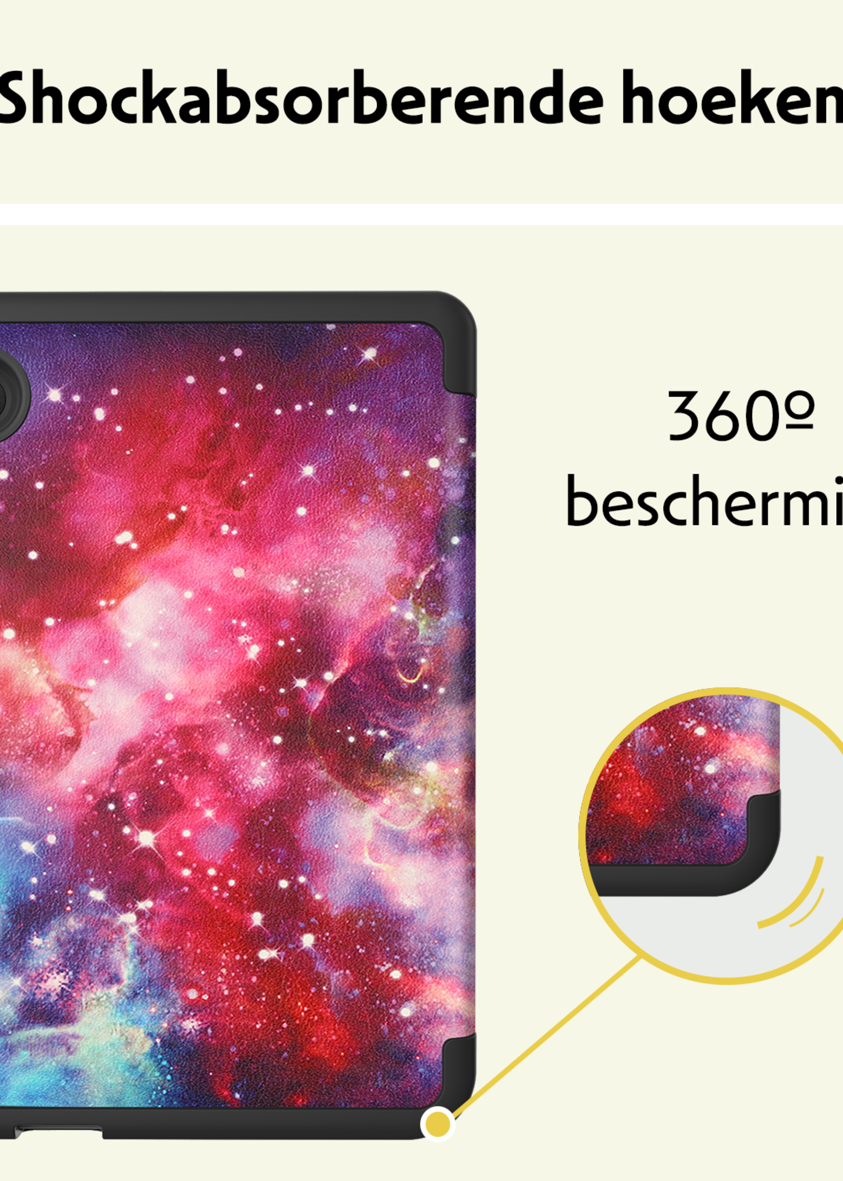 LUQ Hoesje Geschikt voor Kobo Clara Colour Hoes Bescherm Hoesje Case Luxe Sleep Cover - Galaxy