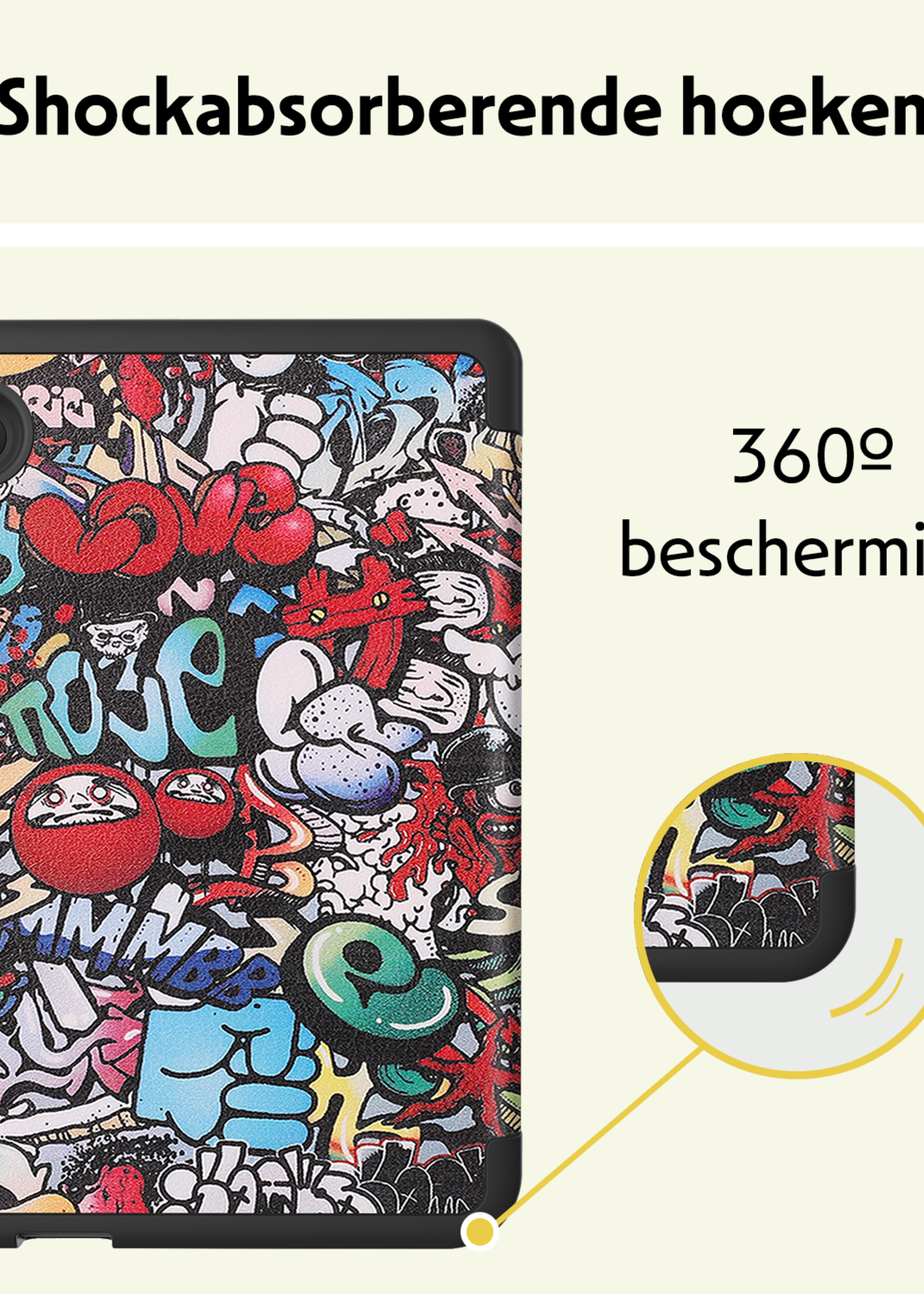 LUQ Hoesje Geschikt voor Kobo Clara Colour Hoes Bescherm Hoesje Case Luxe Sleep Cover - Graffity