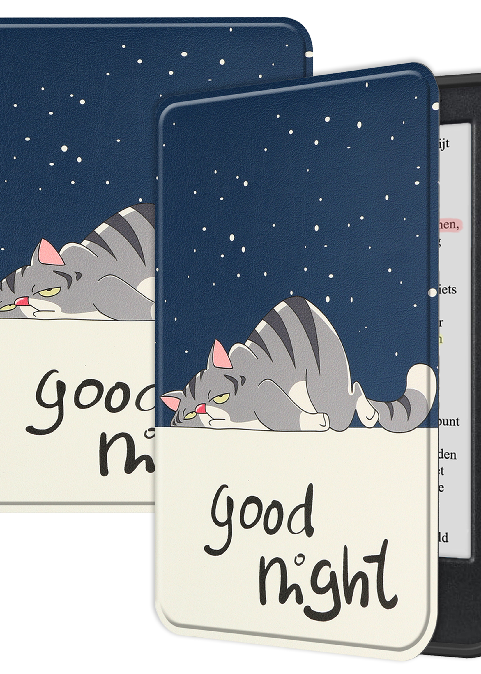 LUQ Hoesje Geschikt voor Kobo Clara Colour Hoes Bescherm Hoesje Case Luxe Sleep Cover - Kat