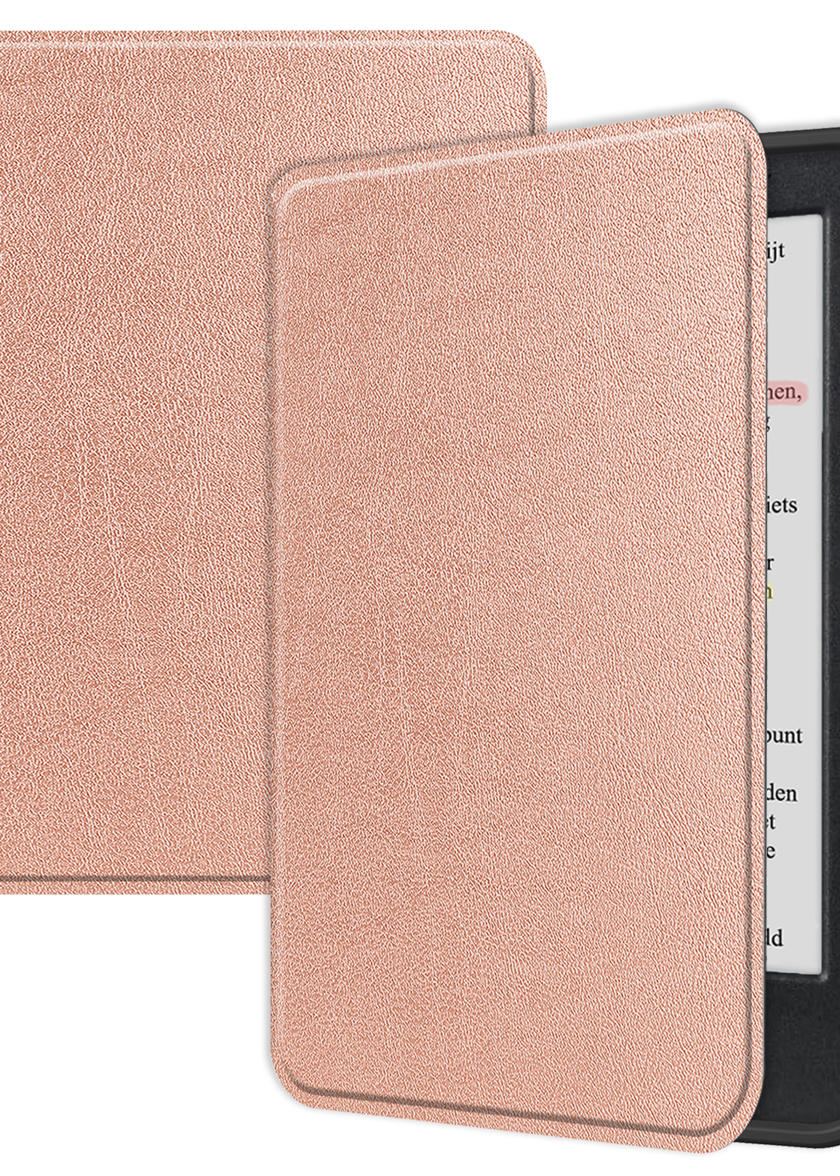 LUQ Hoesje Geschikt voor Kobo Clara Colour Hoes Bescherm Hoesje Case Luxe Sleep Cover - Rosé Goud