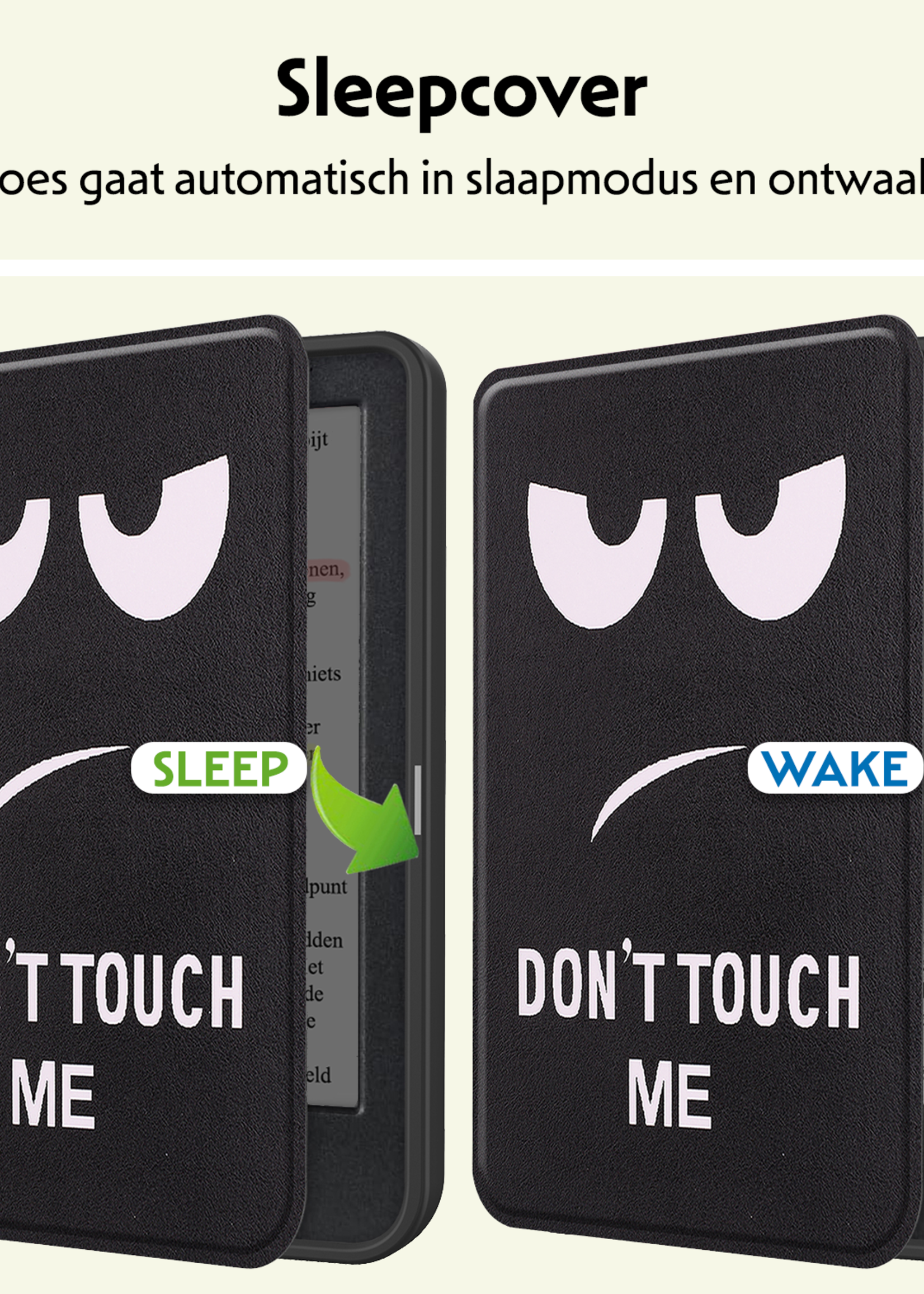 LUQ Hoesje Geschikt voor Kobo Clara Colour Hoes Bescherm Hoesje Case Luxe Sleep Cover - Don't Touch Me