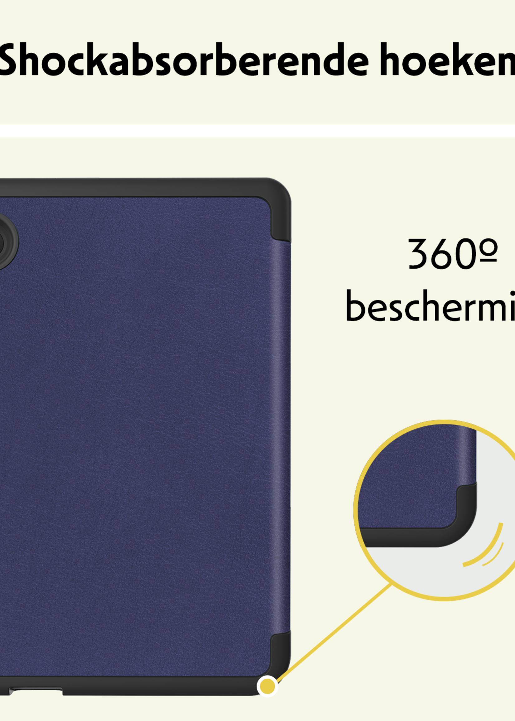 LUQ Hoesje Geschikt voor Kobo Clara Colour Hoes Bescherm Hoesje Case Luxe Sleep Cover Met Screenprotector - Donkerblauw