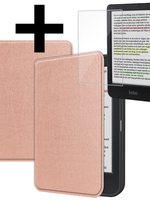 LUQ LUQ Kobo Clara Colour Hoesje Met Screenprotector - Rose Goud